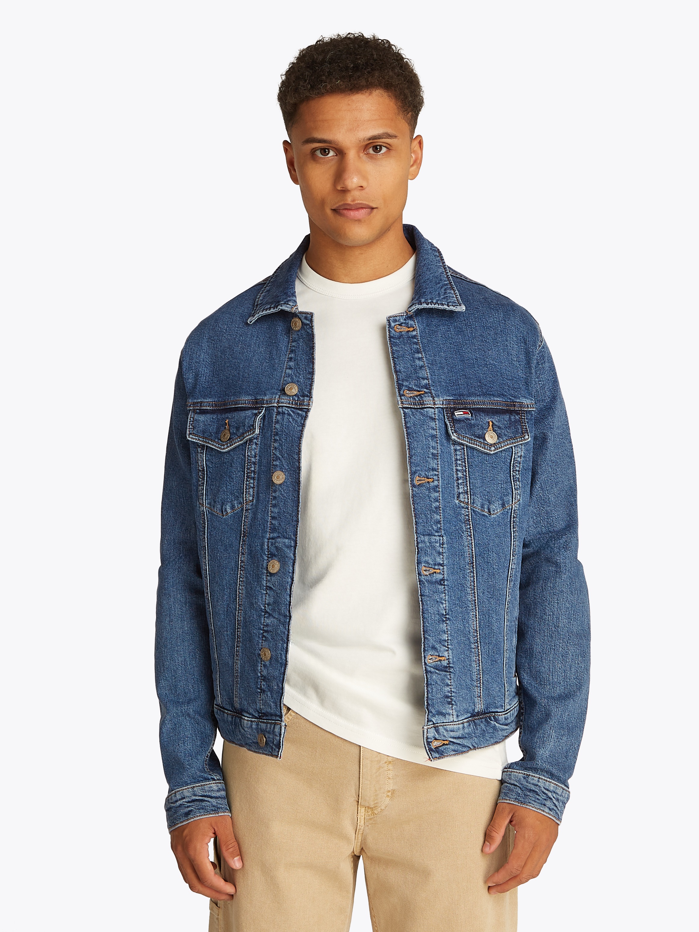 Tommy Jeans Jeansjacke "RYAN RGLR TRCKR JCKT EXT BI8130", ohne Kapuze, Mit günstig online kaufen