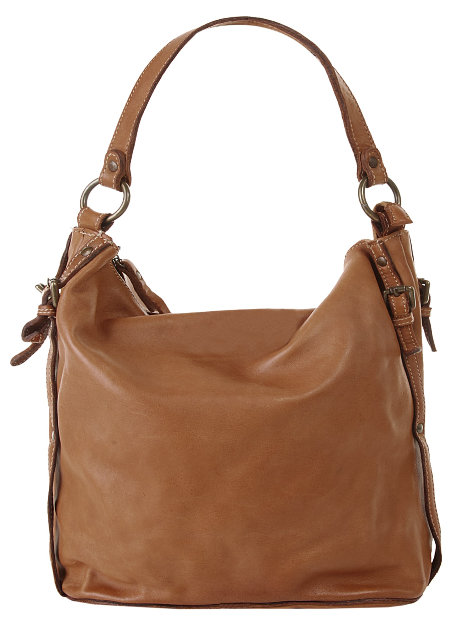 Cluty Umhängetasche, echt Leder, Made in Italy