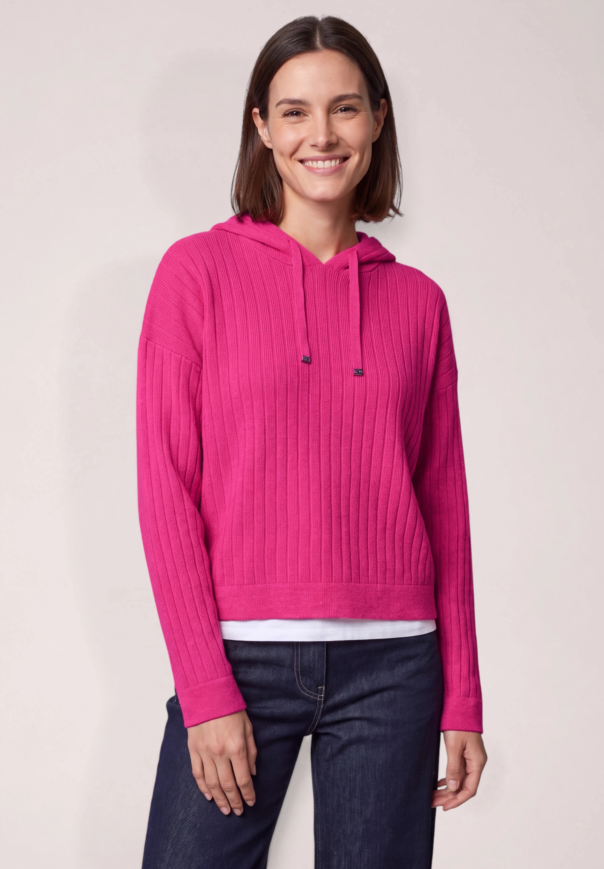 Cecil Kapuzenpullover mit Rippstrick