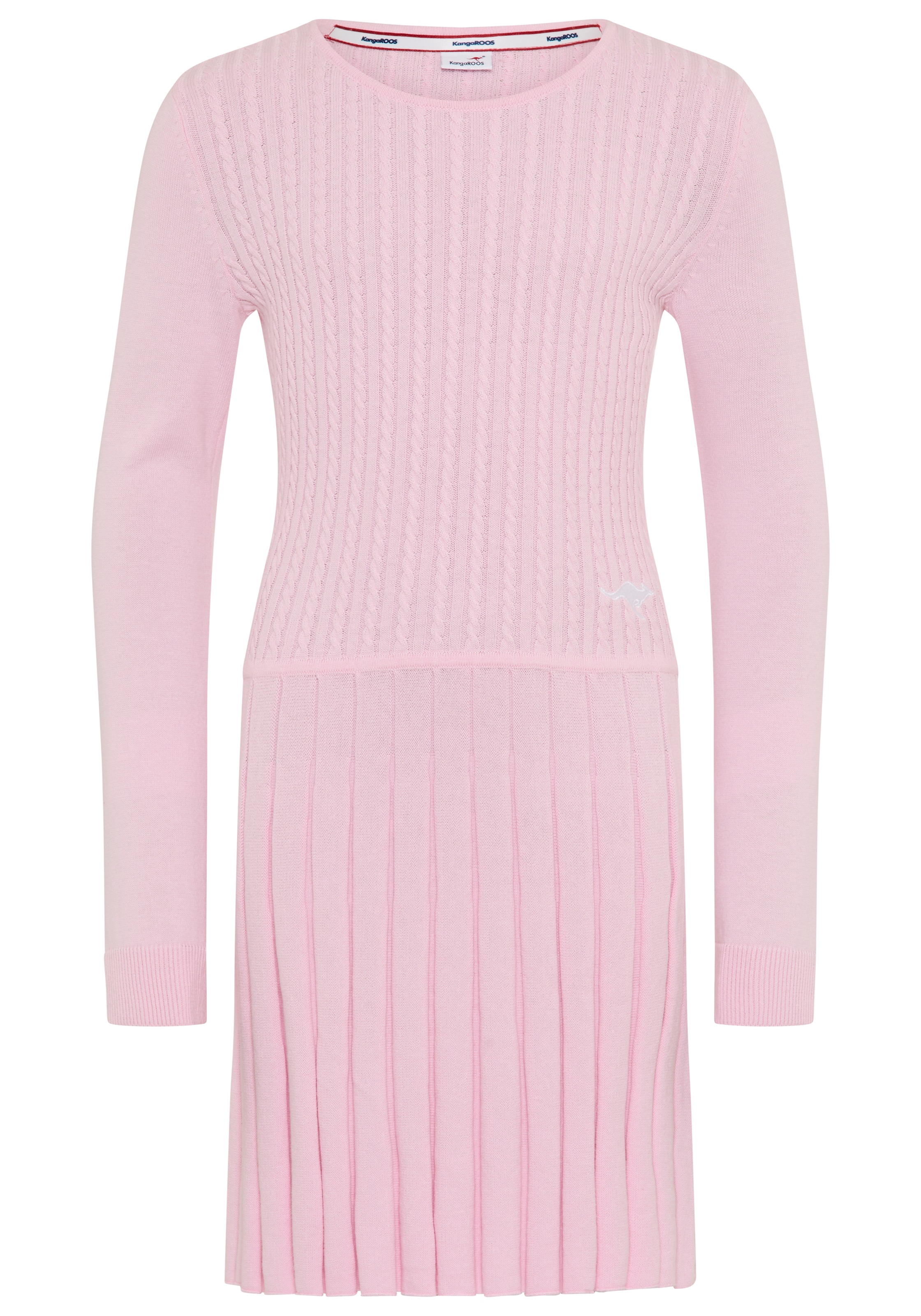 KangaROOS Strickkleid »Strickkleid mit Faltenrock«, Niedliches Strickkleid mit Zopfmuster
