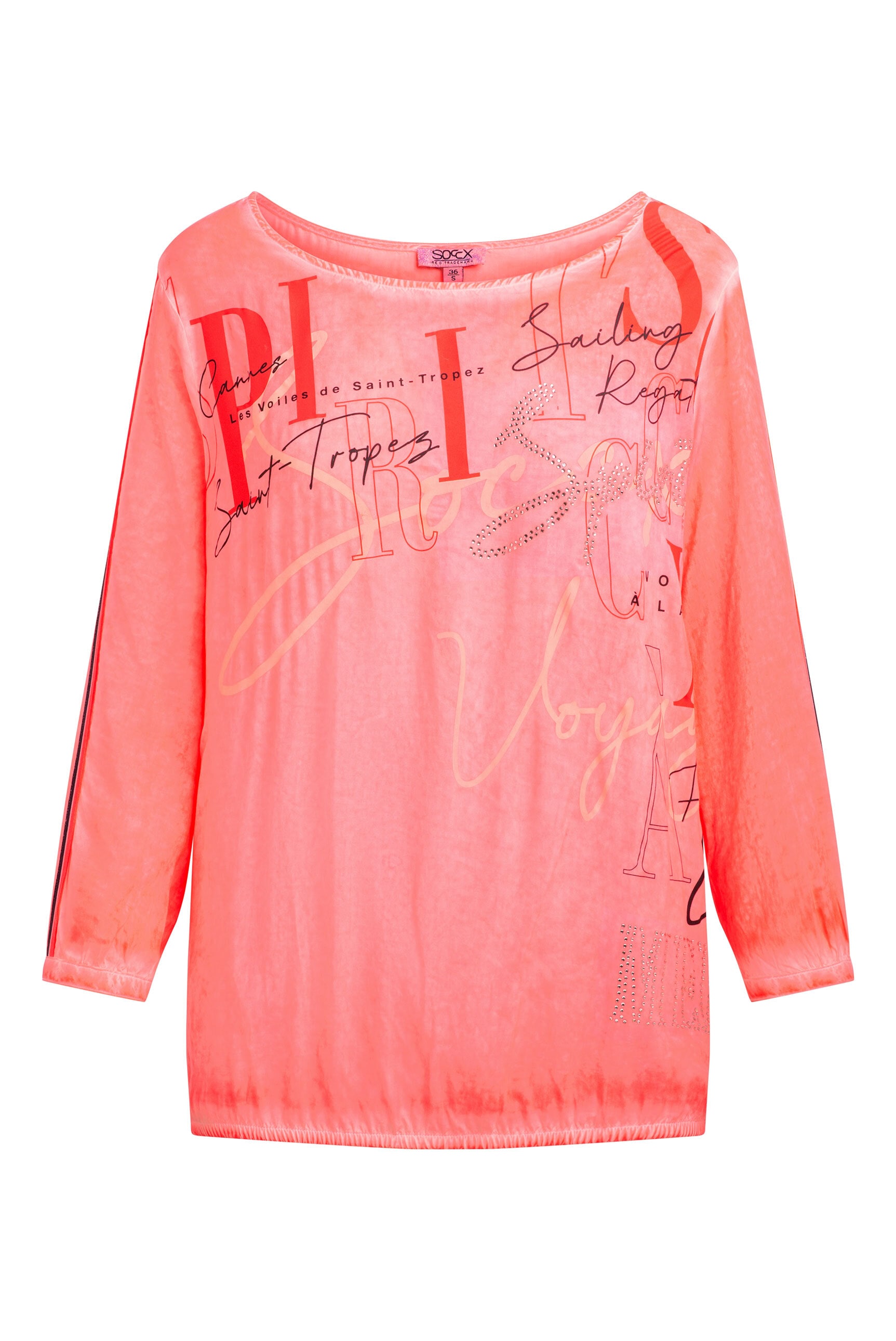 SOCCX Schlupfbluse mit Gummizug im Saum