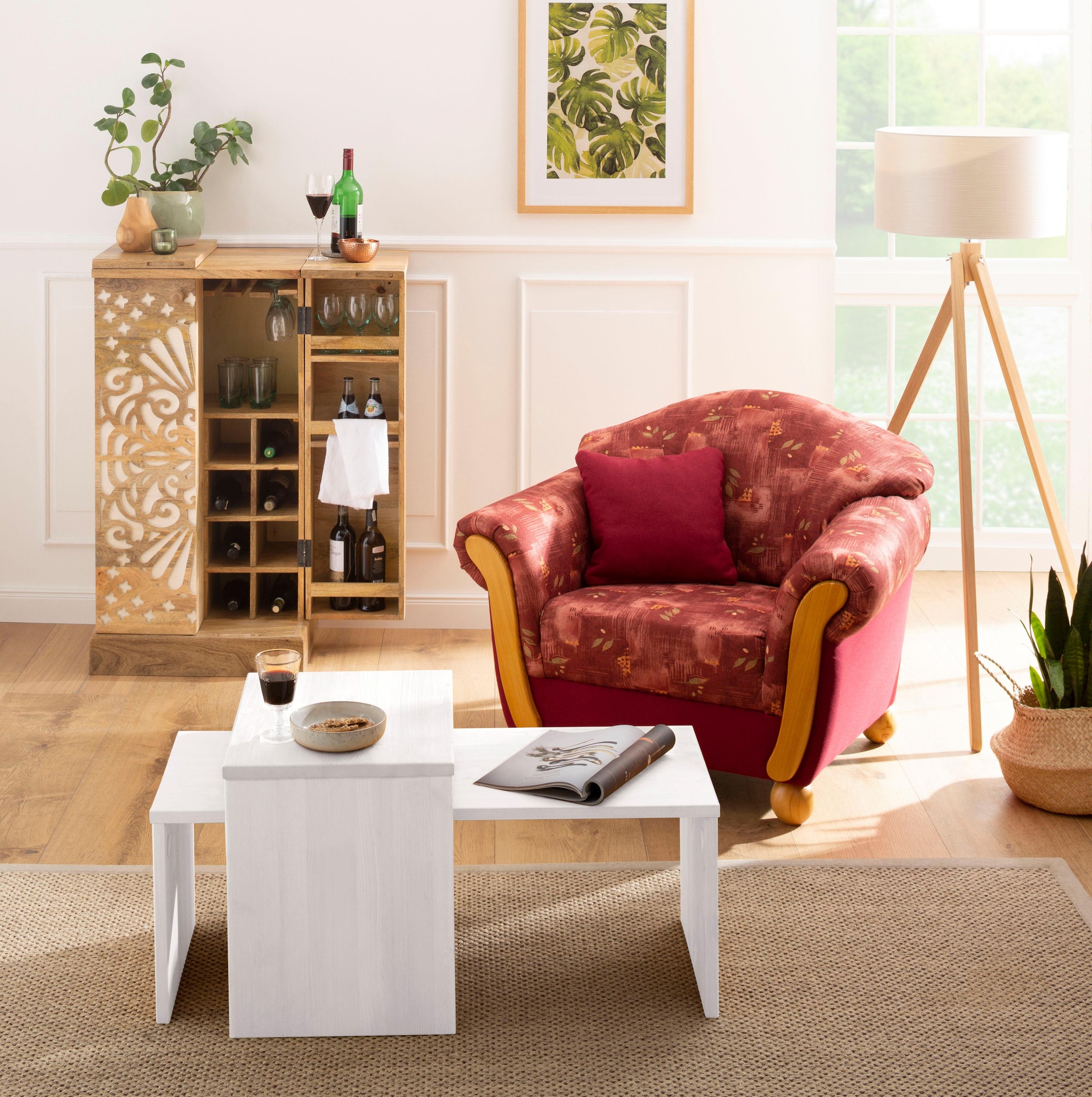 Home affaire Couchtisch "Leinz" Set, 2 Stk. tlg. aus Kiefer, Tischplatten i günstig online kaufen