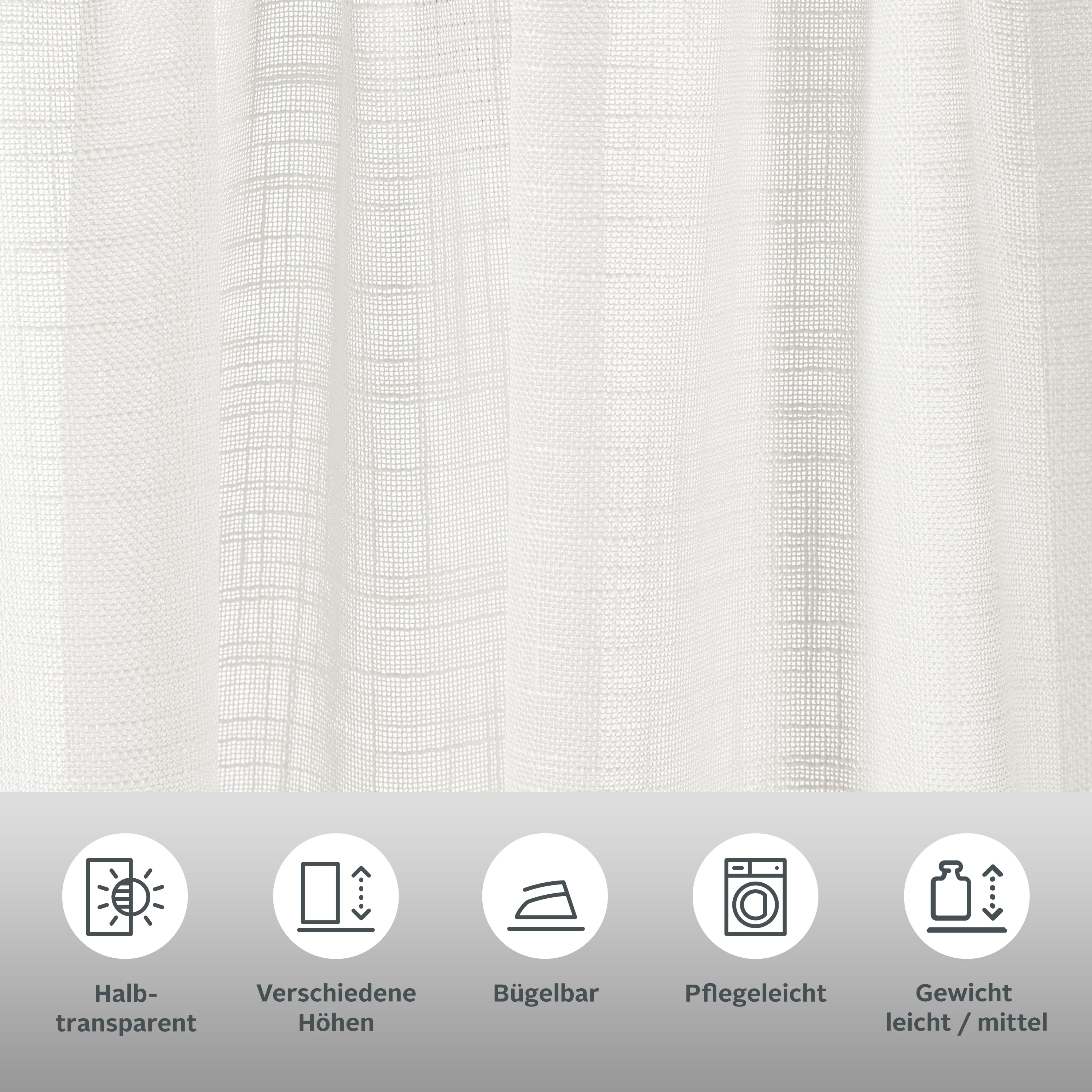 Thumbnail - LeGer Home by Lena Gercke Gardine "Marusha" Stangendurchzug 1 Stk. tlg. 1 Schal, Leinenoptik, gewebt, verschiedene Größe...