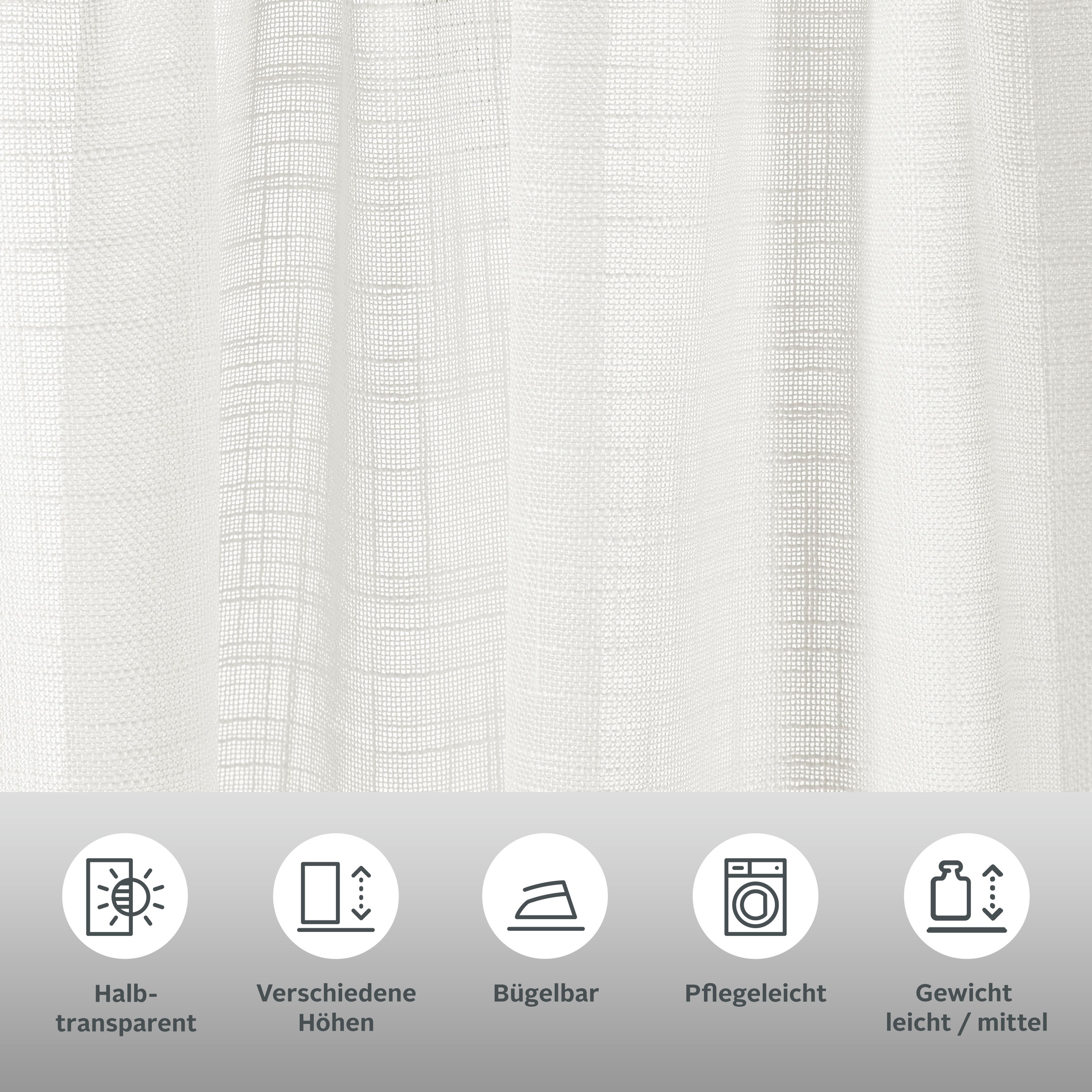 Thumbnail - LeGer Home by Lena Gercke Gardine "Marusha" Stangendurchzug 1 Stk. tlg. Leinenoptik, grob gewebt, verschiedene Größen