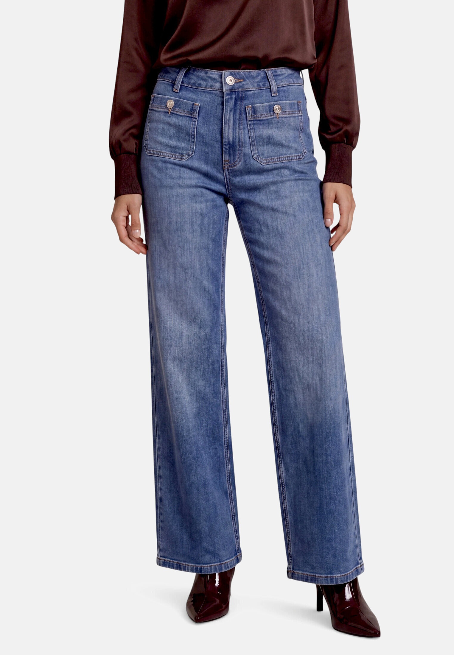Zero Slim-fit-Jeans »Damen mit aufgesetzten Taschen«