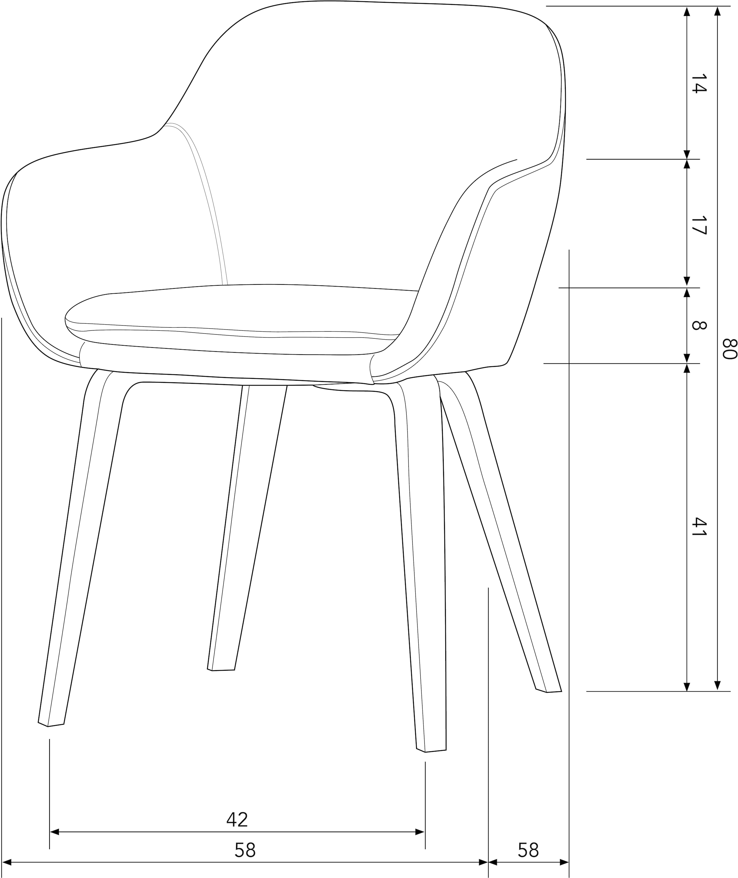 WOOOD Esszimmerstuhl »Base mit Velvet-Melange-Bezug, B 58 x T 58 x H 80 cm« (Set) 2 Stk.Walnussfurnier-Gestell, Armlehnen integriert, Tragkraft 100 kg