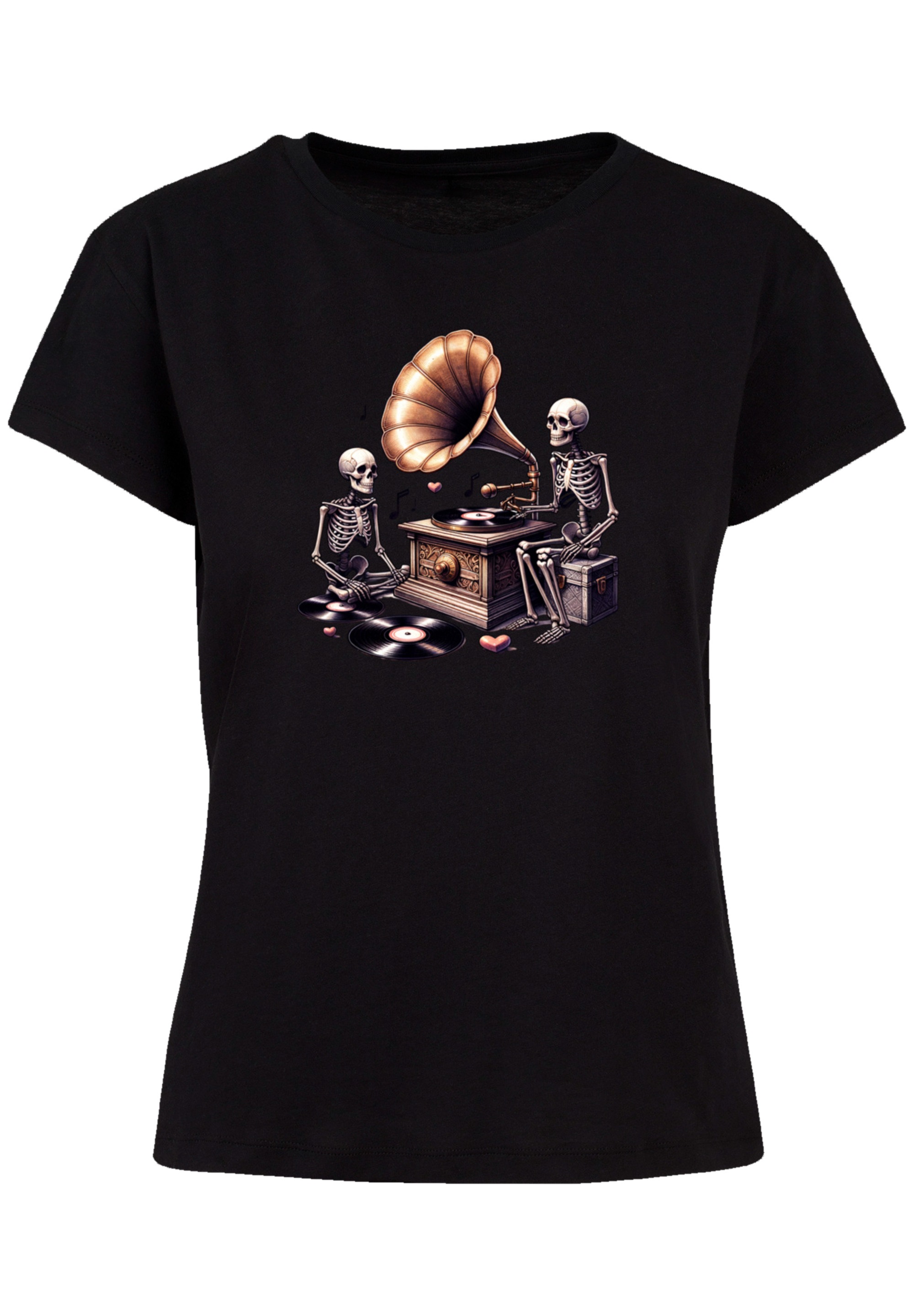 F4NT4STIC T-Shirt "Gothic Skeleton Vintage Plattenspieler", Premium Qualitä günstig online kaufen