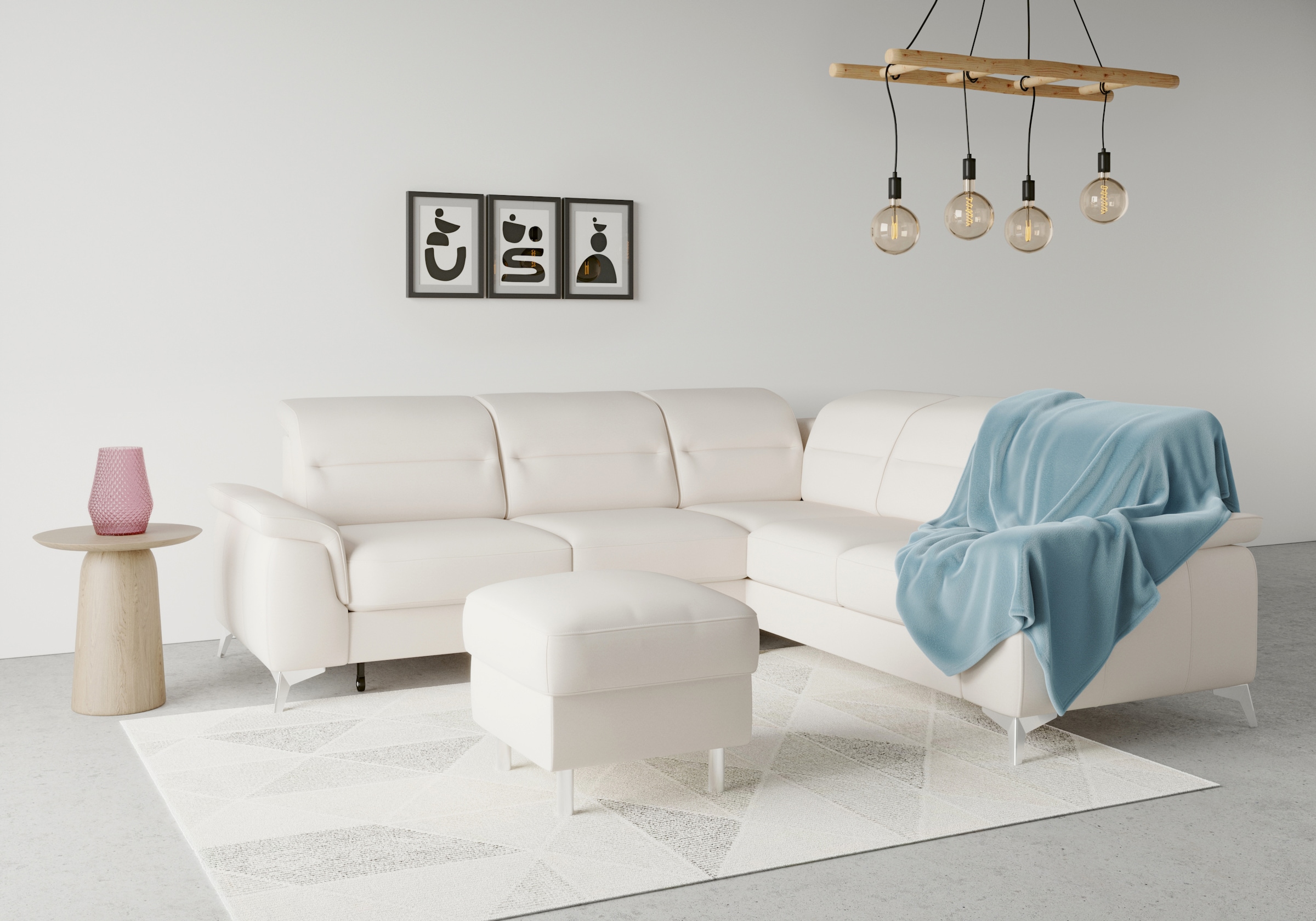 SIT & MORE Sinatra L-Form Corner Sofa Beige 7