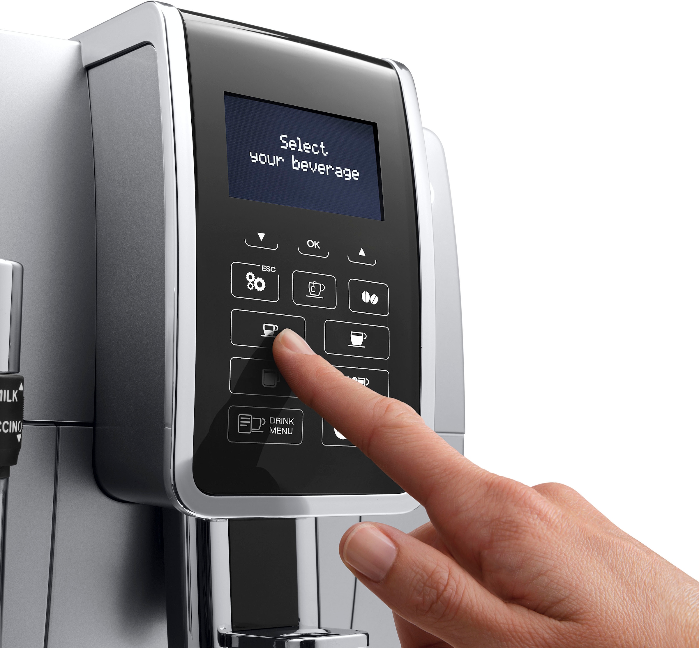 De'Longhi Kaffeevollautomat »Dinamica ECAM 350.35.SB«, Sensor-Bedienfeld