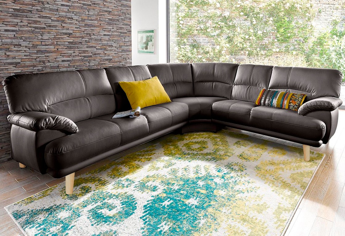 TRENDMANUFAKTUR Polsterecke »Cecilia, italienisches Designsprache, modern und komfortabel, L-Form,«, toller Sitzkomfort und bequeme Armlehnen
