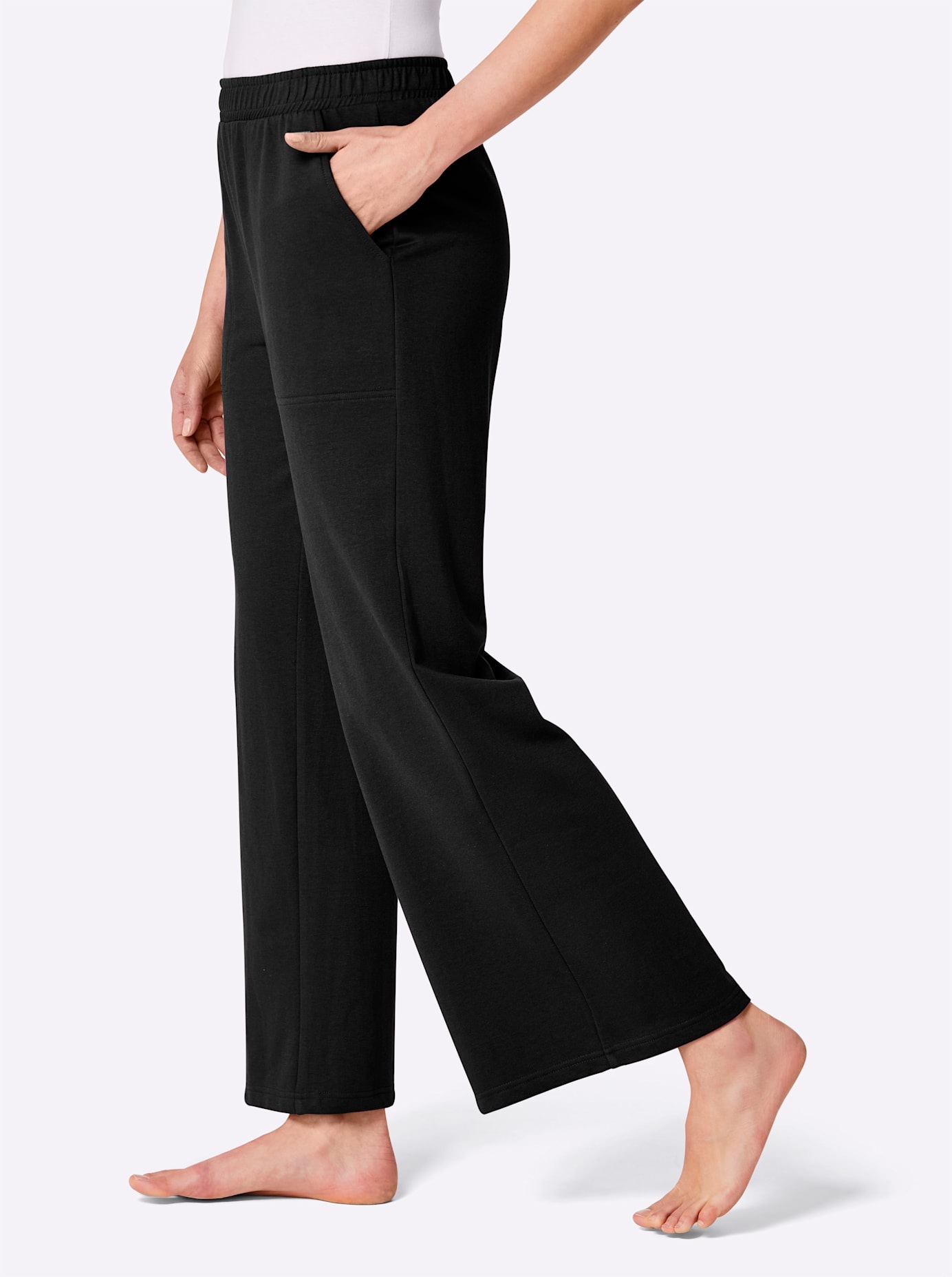 Dehnbund-Hose FEEL GOOD, Damen, Gr. 18/19, Kurzgrößen, schwarz, 50% Baumwolle, 50% Polyester, unifarben, Hosen 2