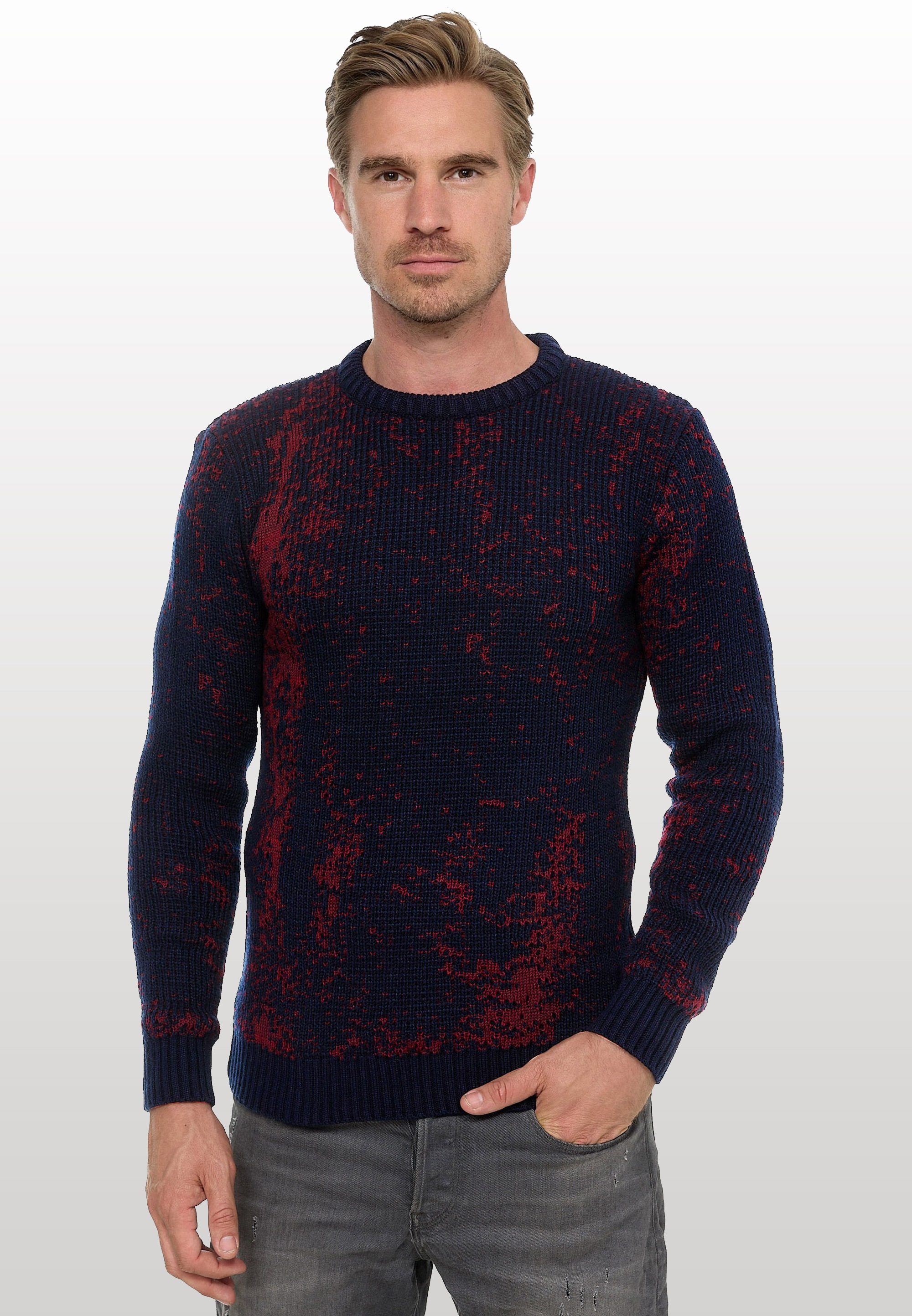 Rusty Neal Strickpullover, im angesagten zweifarbigen Design