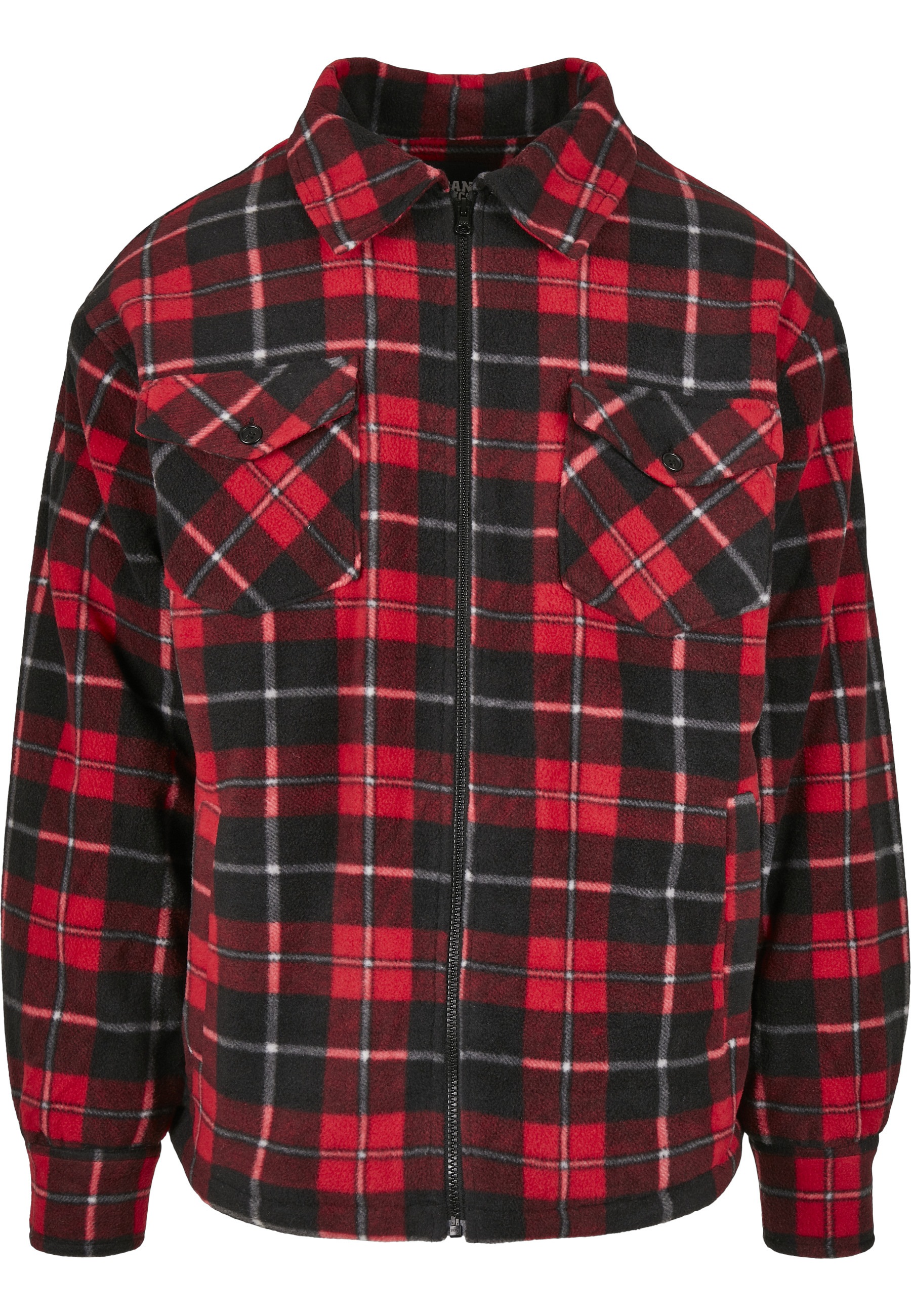 URBAN CLASSICS Allwetterjacke "Urban Classics Herren Plaid Teddy Lined Shirt Jacket" 1 Stk. tlg. ohne Kapuze