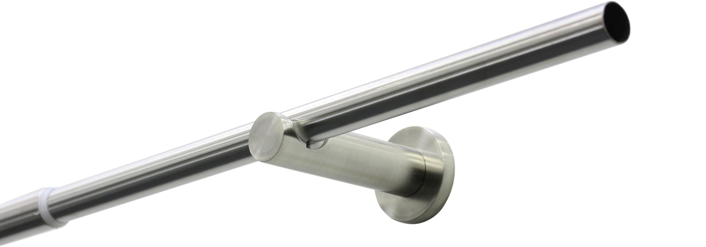 GARDINIA Gardinenstange »Set Sol 1-Lauf«, 1 läufig-läufig, mit Bohren, Wandmontage, Metall, Gardinenstangen Set aus Metall