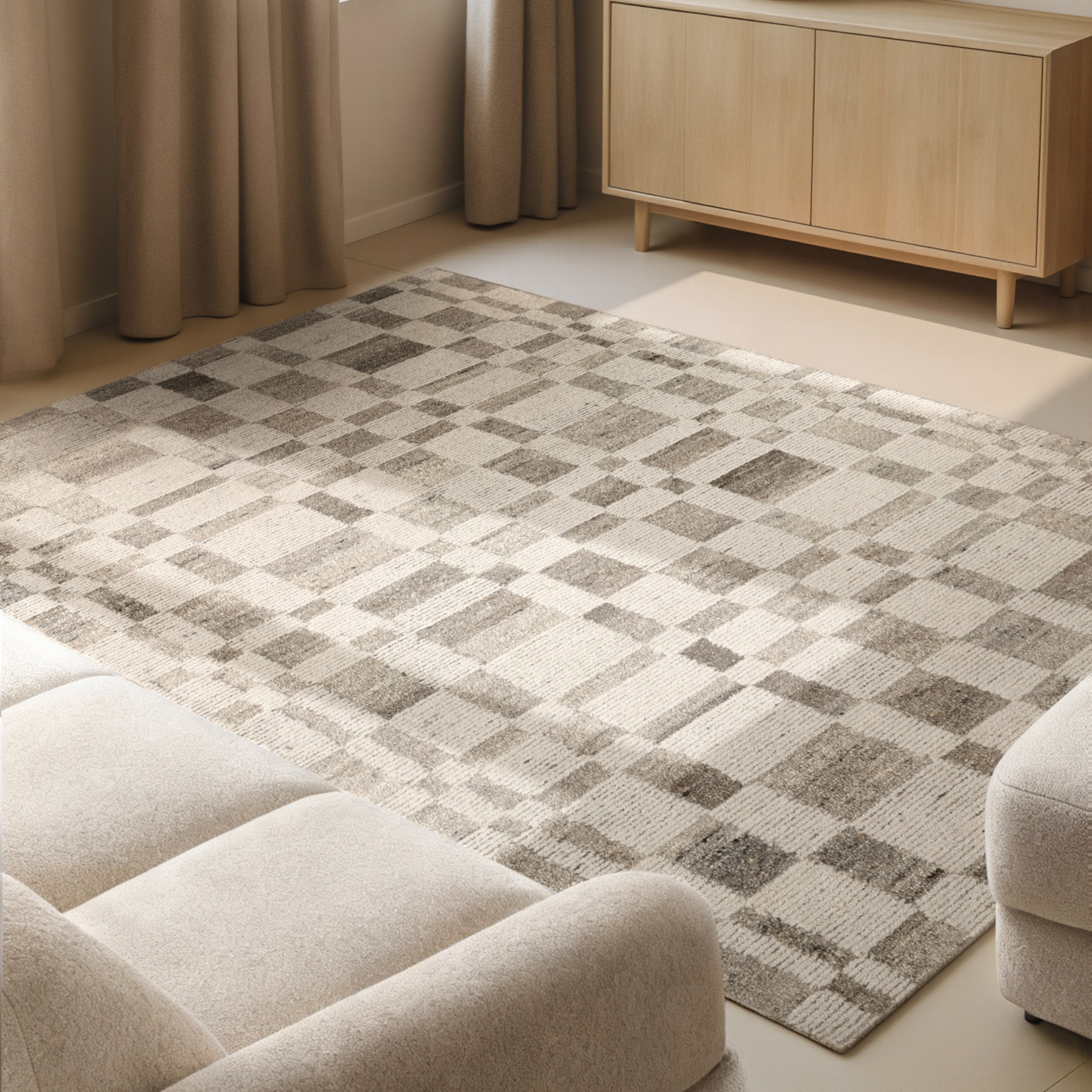 vikosa Wollteppich "Structa" rechteckig 15 mm Höhe Handgemacht, Grafisch, K günstig online kaufen