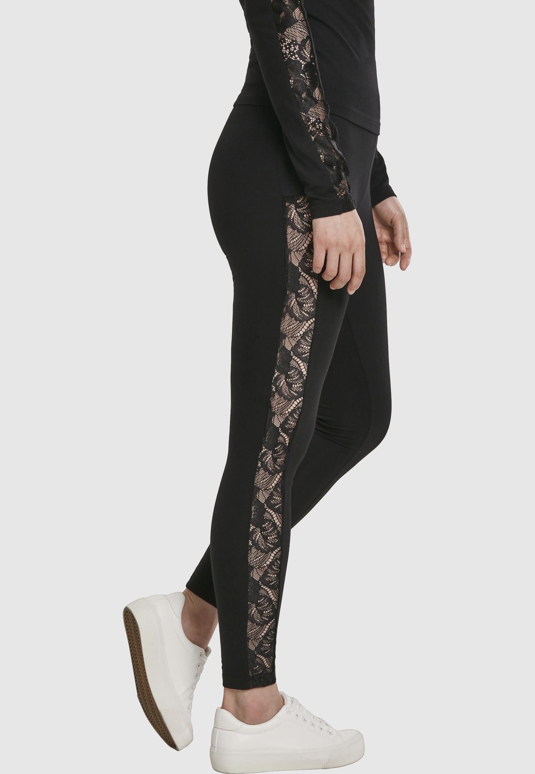 URBAN CLASSICS Leggings »Urban Classics Damen Ladies Lace Striped Leggings«