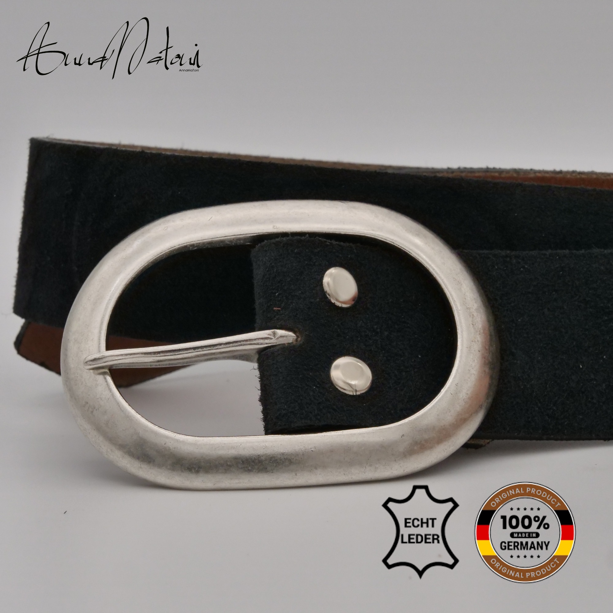 AnnaMatoni Ledergürtel »AnnaMatoni Damen Ledergürtel in hochwertigem Velour Leder 4cm«