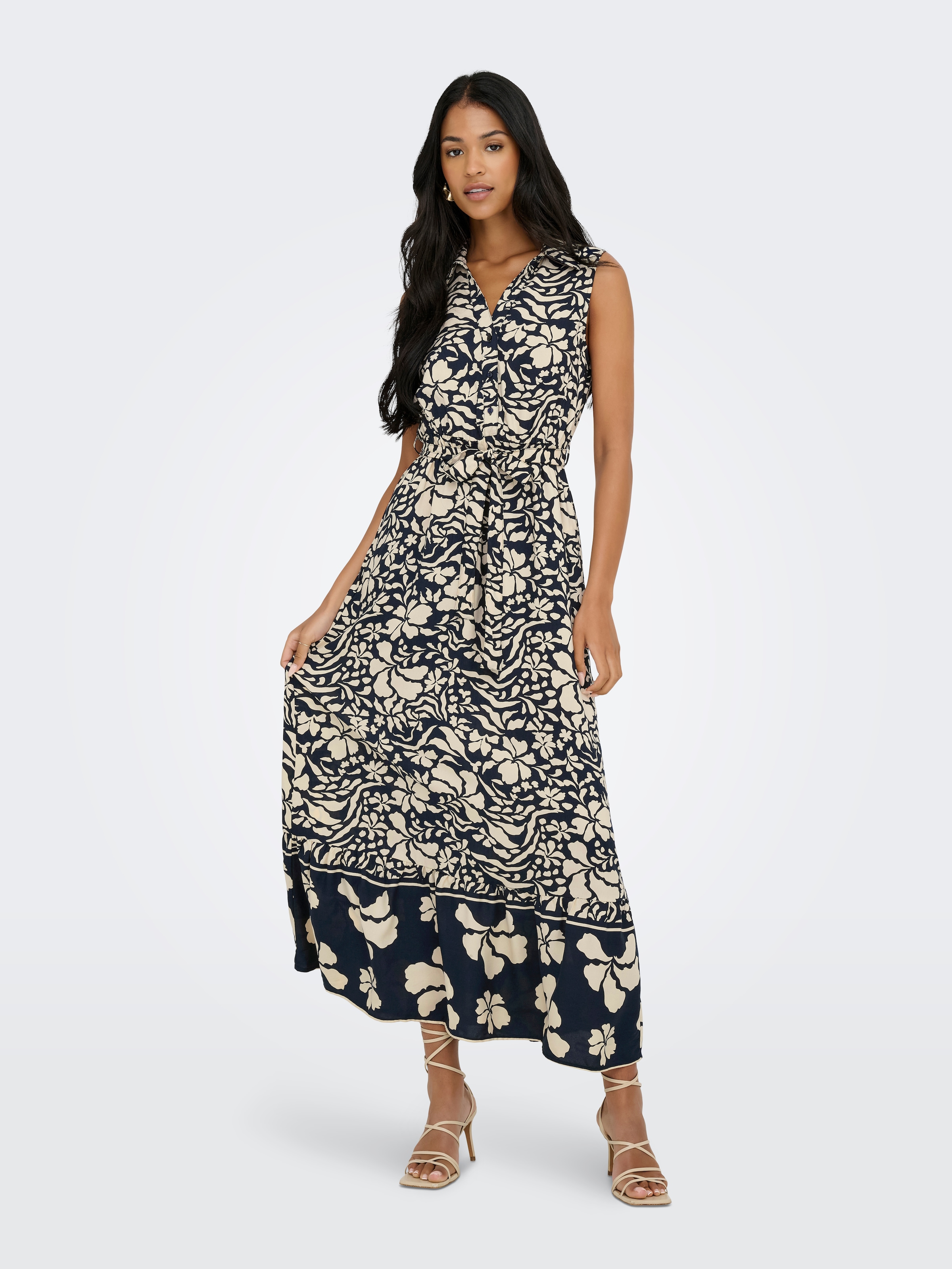 ONLY Maxikleid »ONLVIBE LIFE S/L SHIRT LONG DRESS WVN«, Sommerkleid