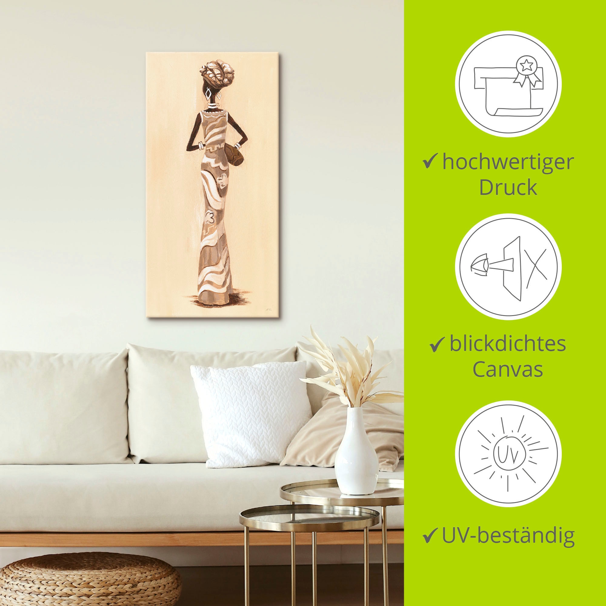 Artland Wandbild »Afrikanerin - Kehrseite«, Bilder von Frauen, (1 St.), als Leinwandbild, Poster in verschied. Größen