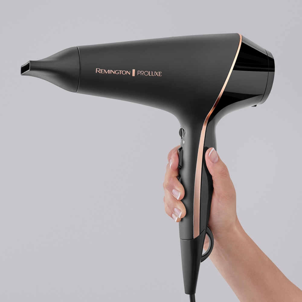 Remington Haartrockner »PROluxe Midnight Edition (AC9140B)«, 2400 W, 3 Aufsätze, Profi, mit Ionenpflege, OPTIheat-Technologie und langlebigem AC-Motor