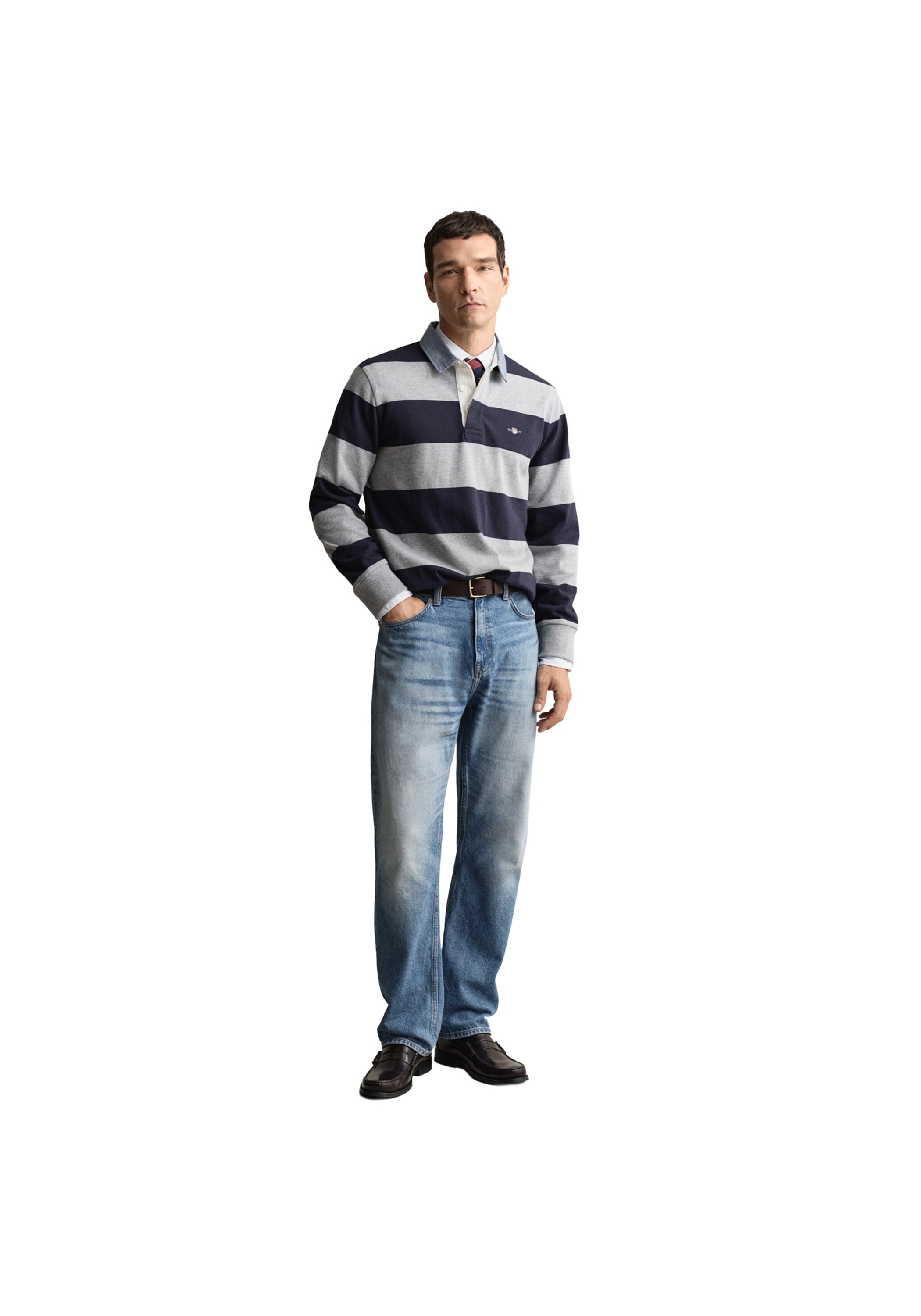 Gant Poloshirt »Poloshirt REGULAR CHAMBRAY STRIPE HEAVY RUGGER 1er Pack« 1 Stk.