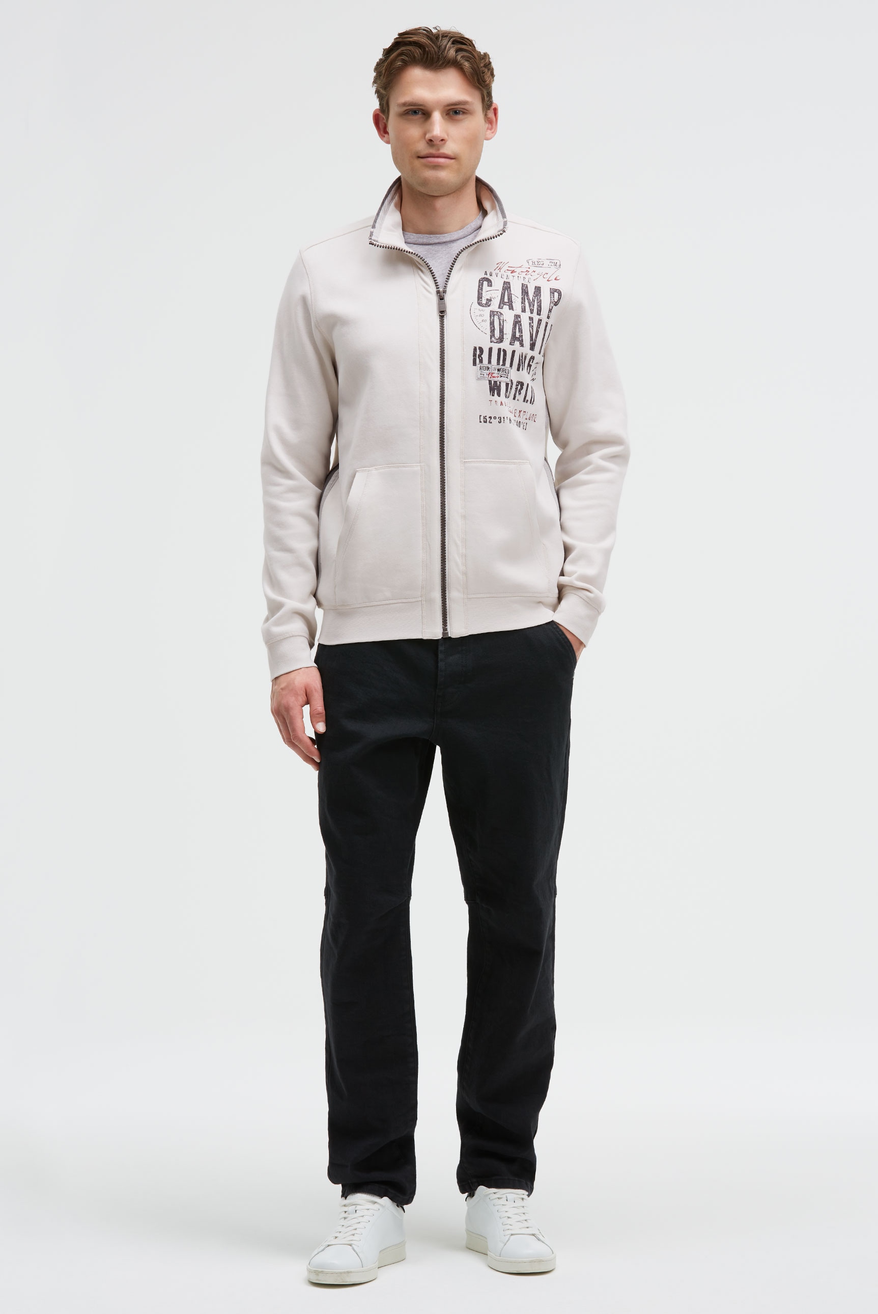 CAMP DAVID Sweatjacke, mit Stehkragen