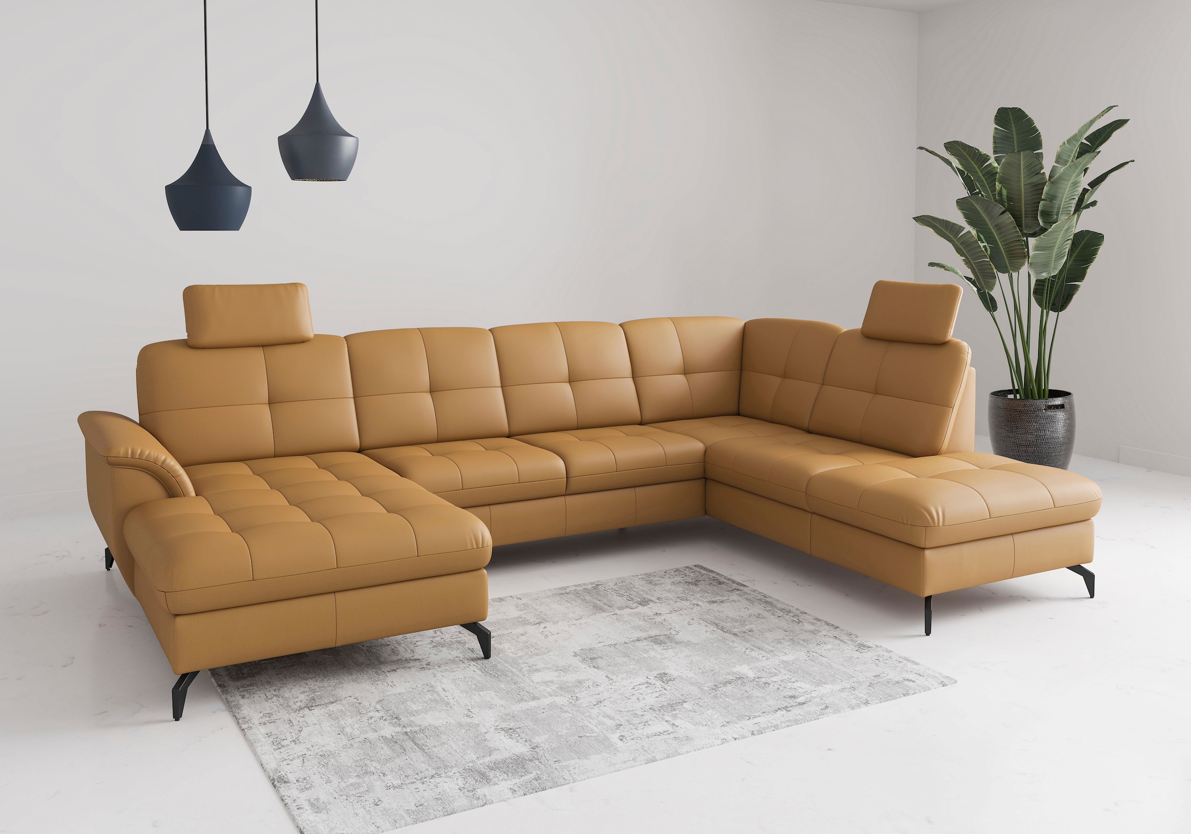 Wohnlandschaft SIT & MORE, T:212cmcurry, Sofas, "Zora"