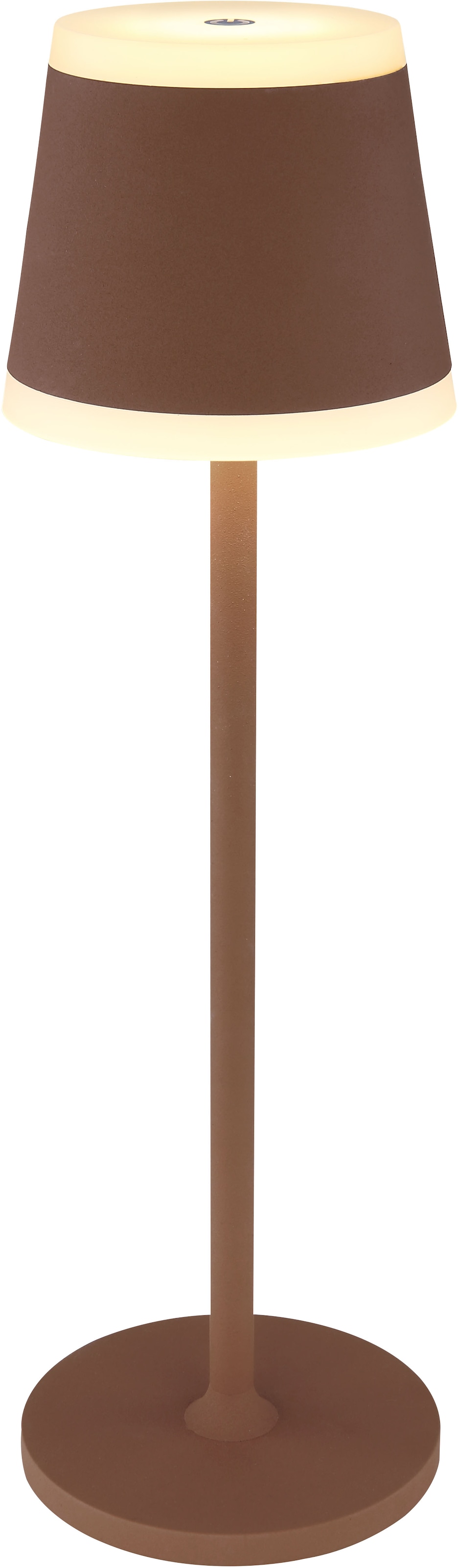 GLOBO LIGHTING LED Tischleuchte »RIDLEY«, Leuchtmittel LED-Modul | LED fest integriert, Tischlampe/Akku/IP54/Touch Ein/Aus/Touchdimmer/rostfarben