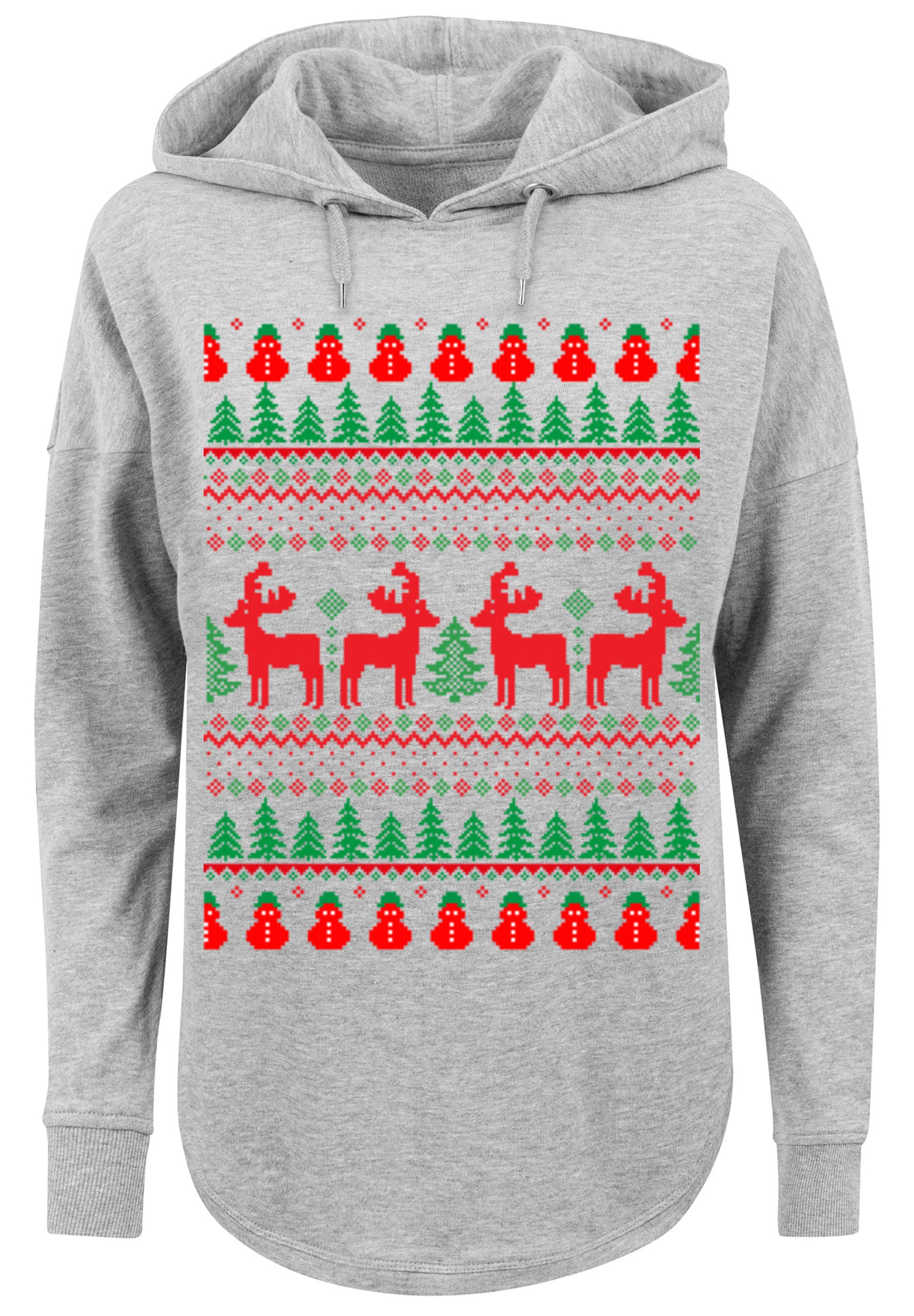F4NT4STIC Kapuzenpullover »Christmas Reindeers Weihnachten Muster«, Print