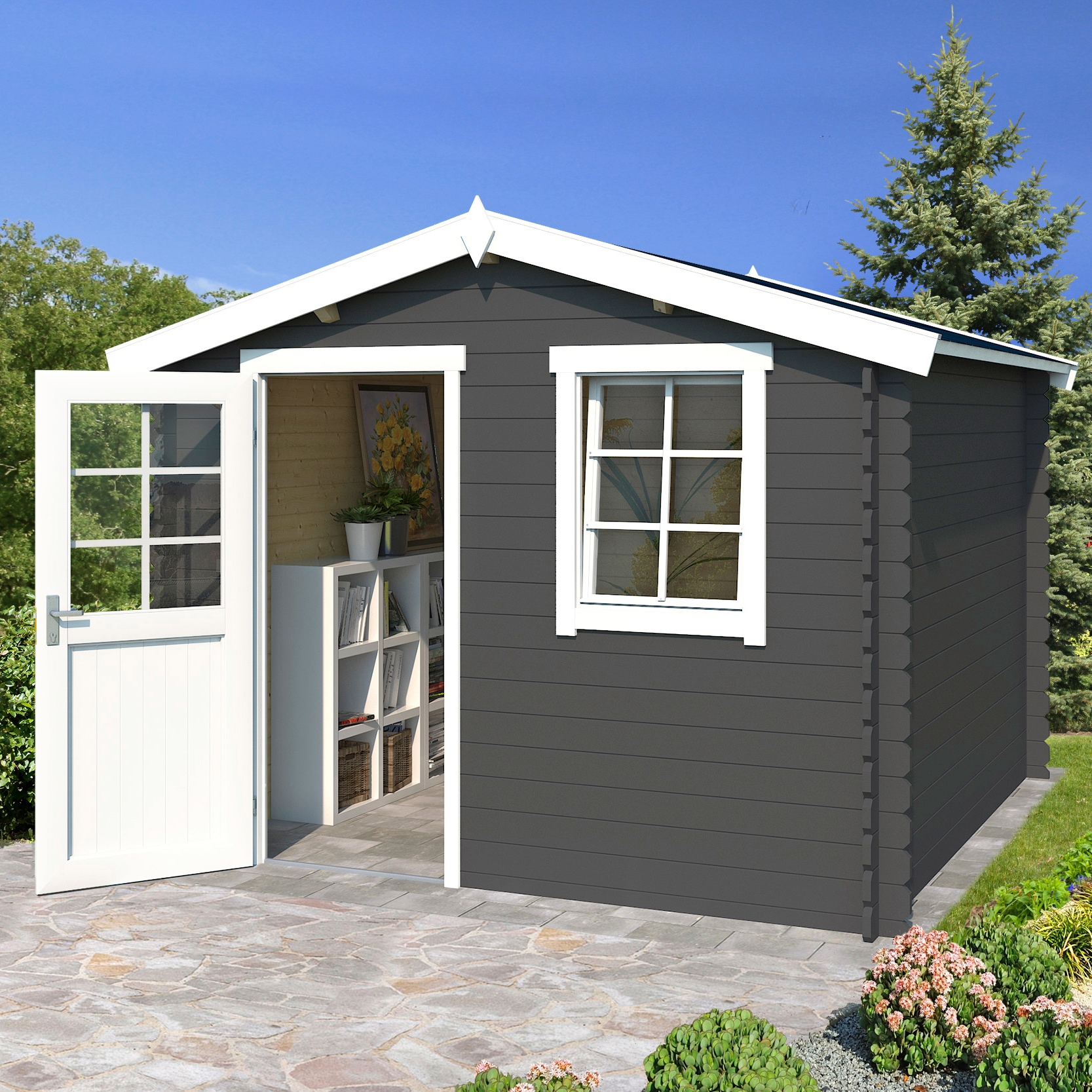 LASITA MAJA Gartenhaus "Nina 230" Blockbohlenhaus 28mm