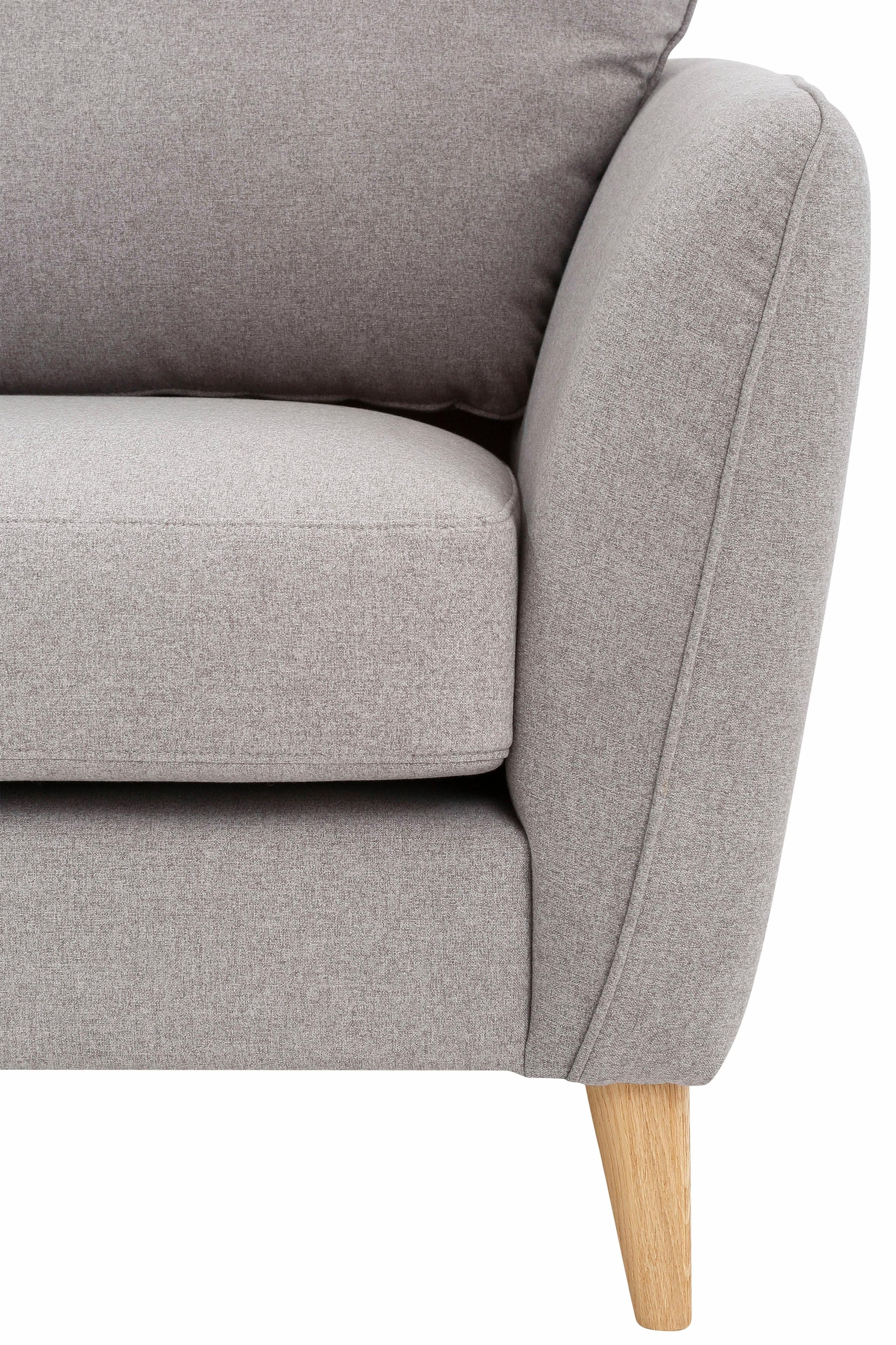 Home affaire 3-Sitzer »MARSEILLE Sofa 206 cm«, mit Massivholzbeinen aus Eiche, verschiedene Bezüge und Farbvarianten