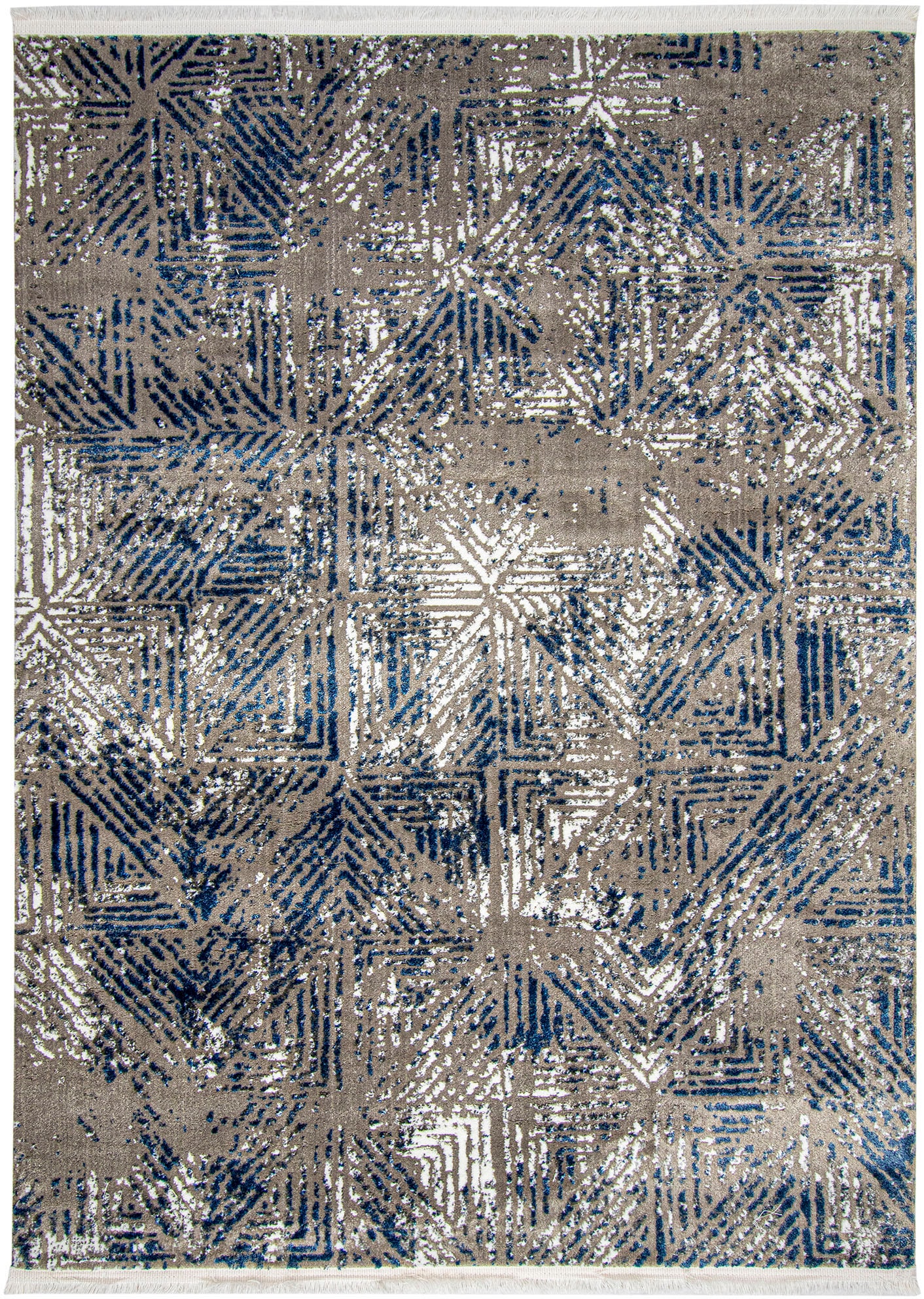 RESITAL The Voice of Carpet Teppich »Oslo 2210«, rechteckig, Kurzflor, modernes Design, Hoch-Tief Effekt, mit Fransen