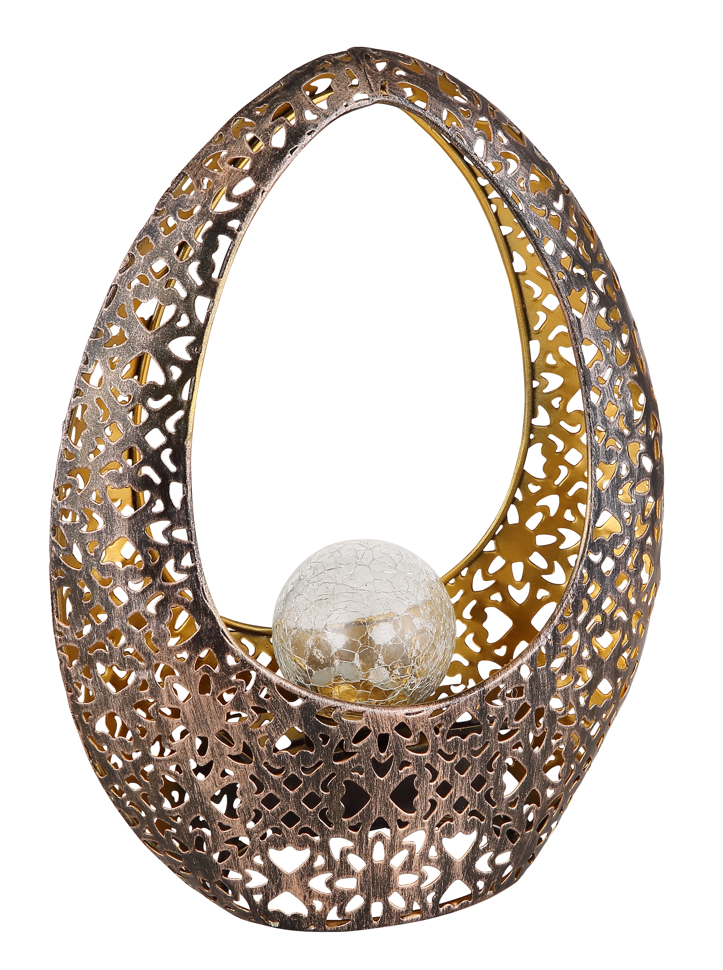 GLOBO LIGHTING LED Solarleuchte »SOLARLEUCHTE METALL BRONZEFARBEN, 1XLED« LED-Modul 1 Stk. Warmweiß