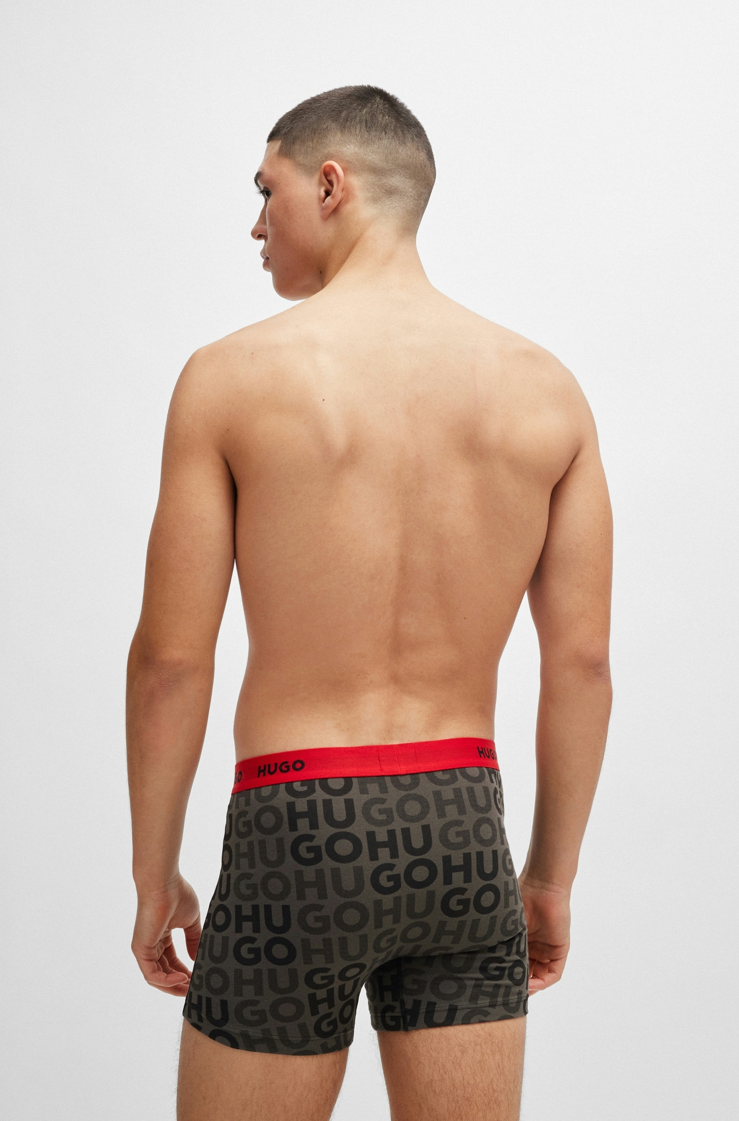 HUGO Underwear Boxer »BOXERBR TRPLT DESIGN«, (Packung, 3 St.), mit BOSS Logobund