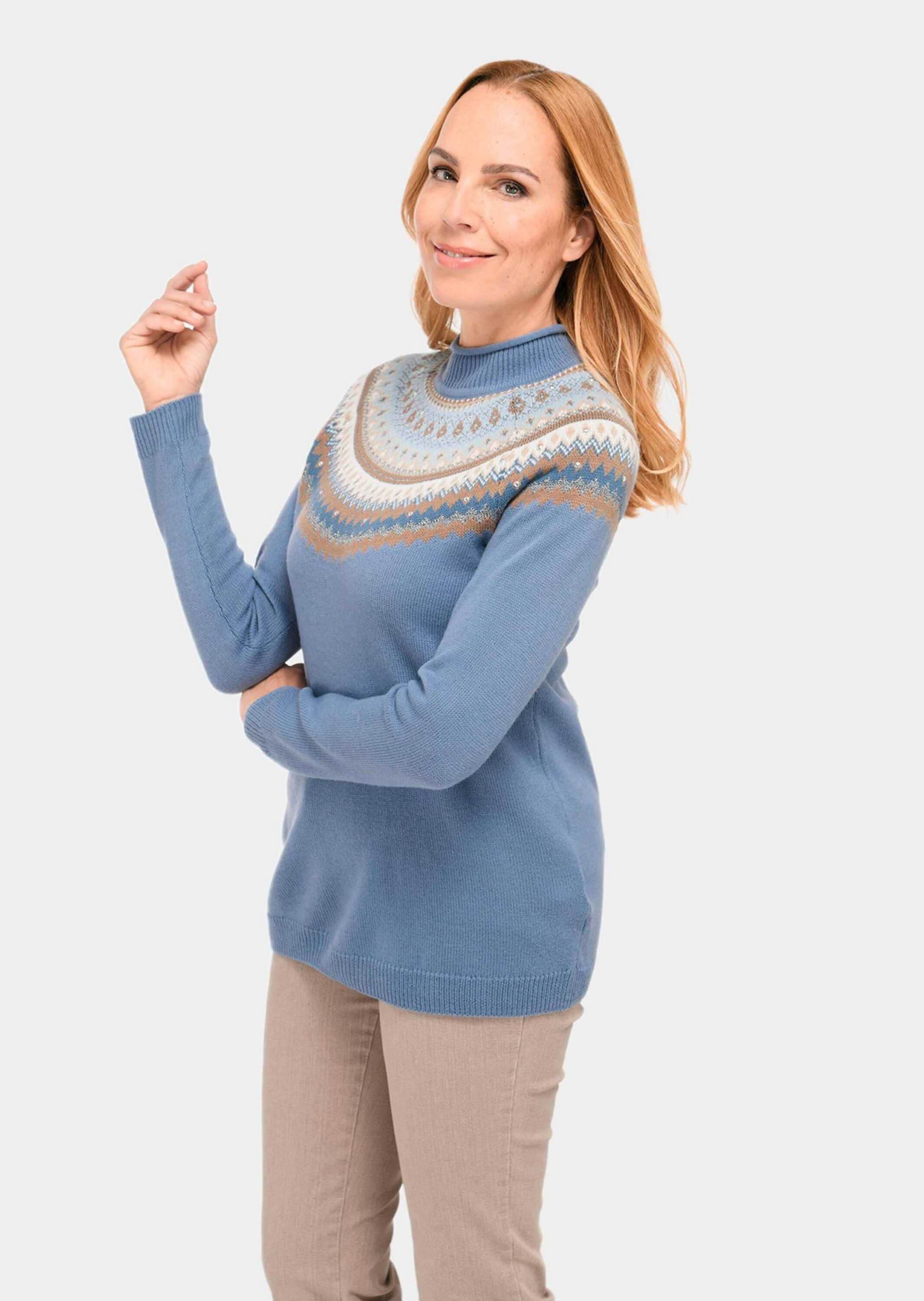 GOLDNER Strickpullover »Pullover Norweger-Pullover mit wärmender Schurwolle«