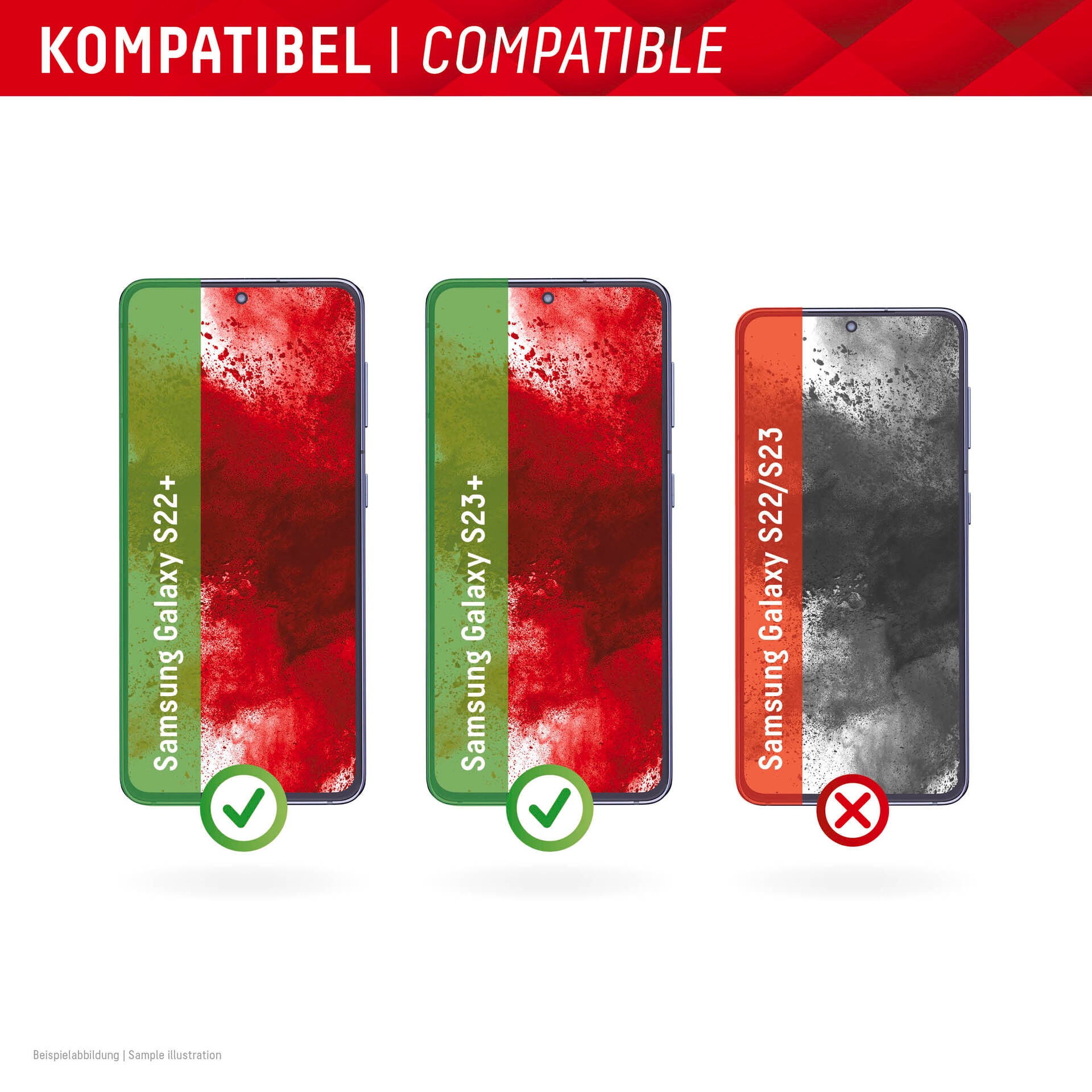 Displex Displayschutzglas »Real Glass - Samsung Galaxy S22+/S23+«, Displayschutzfolie Displayschutz kratzer-resistent 10H splitterfest