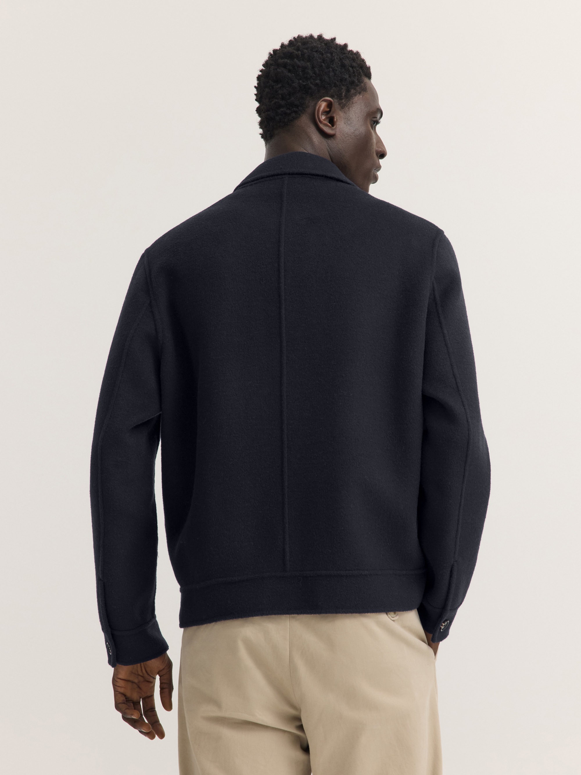 bugatti Blouson »Regular Fit« ohne Kapuze Regular Fit Wolle Handmade Umlegekragen