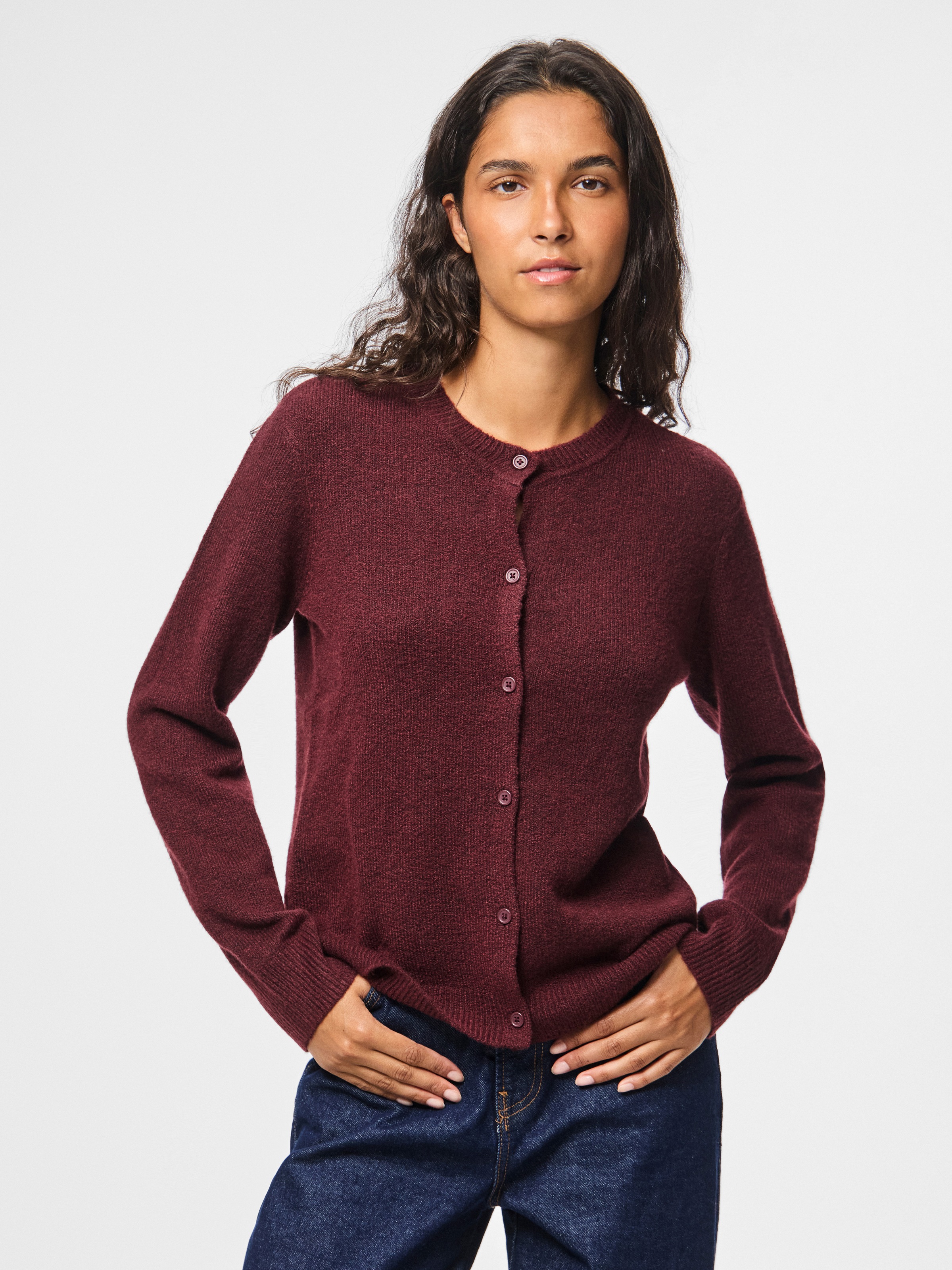 pieces Strickjacke "PCMALOU LS KNIT CARDIGAN NOOS BC" Materialmix, slim fit günstig online kaufen