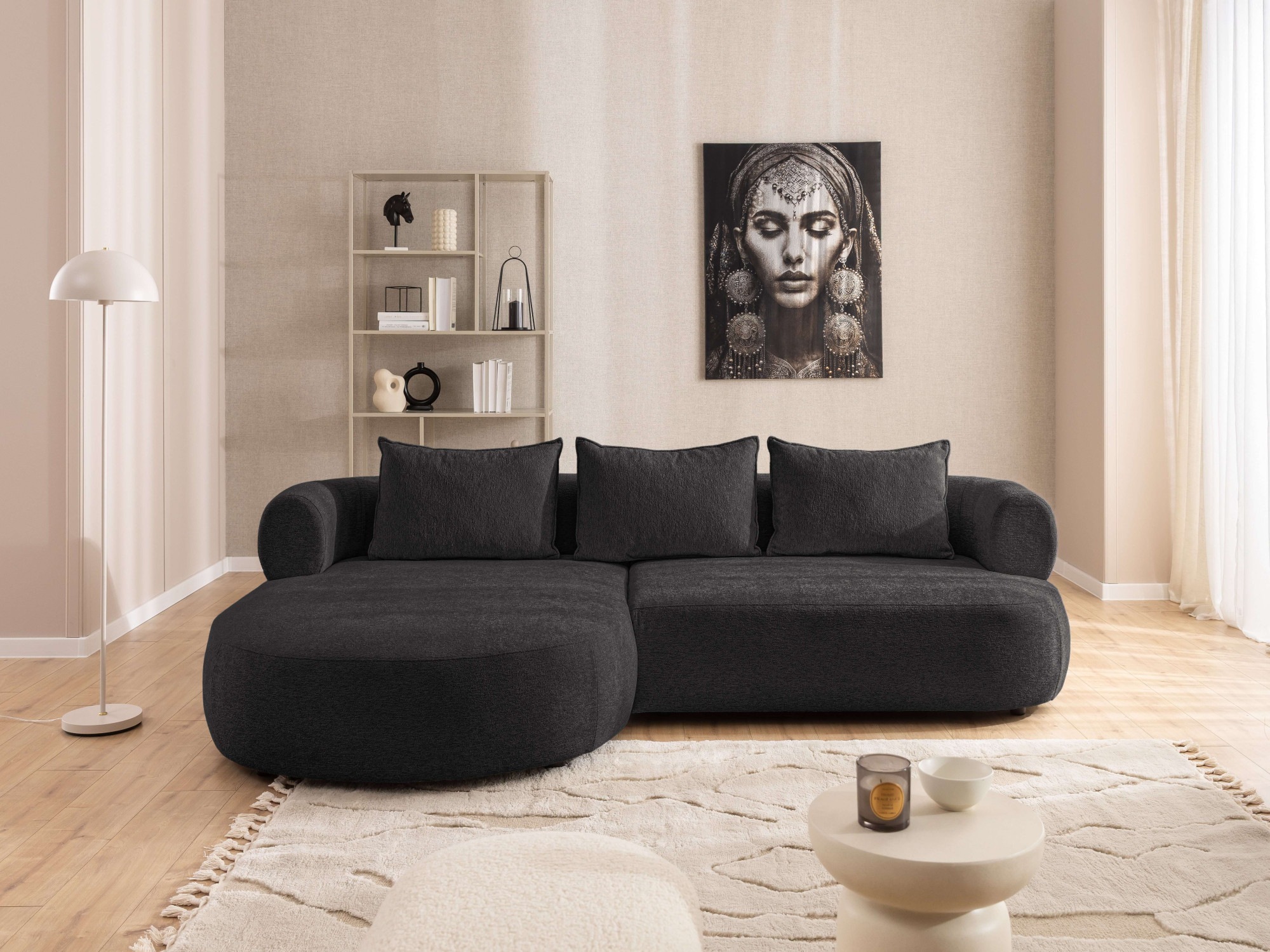 Home affaire Ecksofa »LUSSAC L-Form Design-Sofa mit Zierkissen, Maße B/T/H: 257/159/78 cm« hoher Sitzkomfort und modernes Design, Sofa ohne Bettfunktion