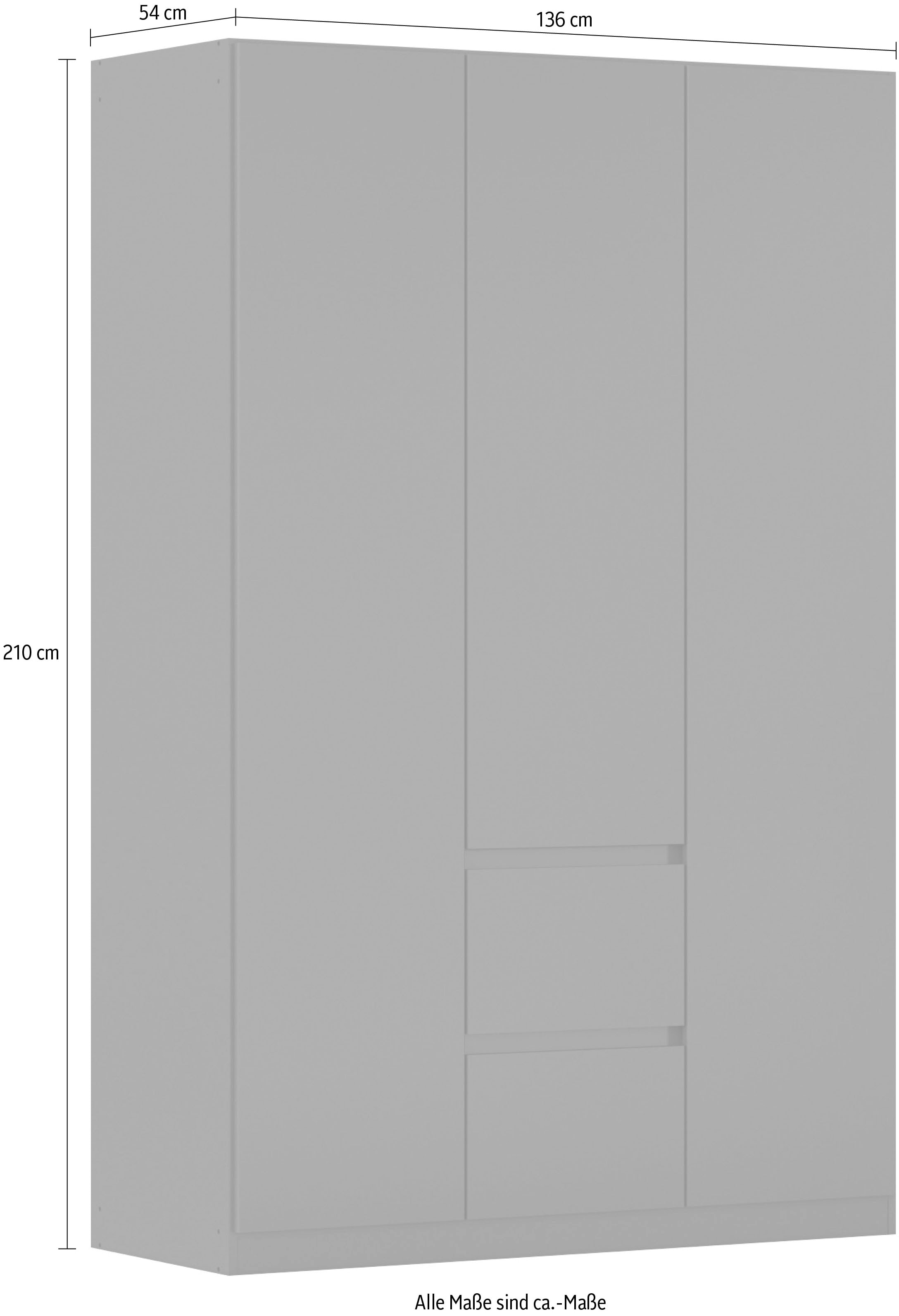 rauch Drehtürenschrank »Kleiderschrank Schrank Garderobe Garderobenschrank MAINZ«, grifflose Front, Außentüren mit Push-to-Open Funktion MADE IN GERMANY