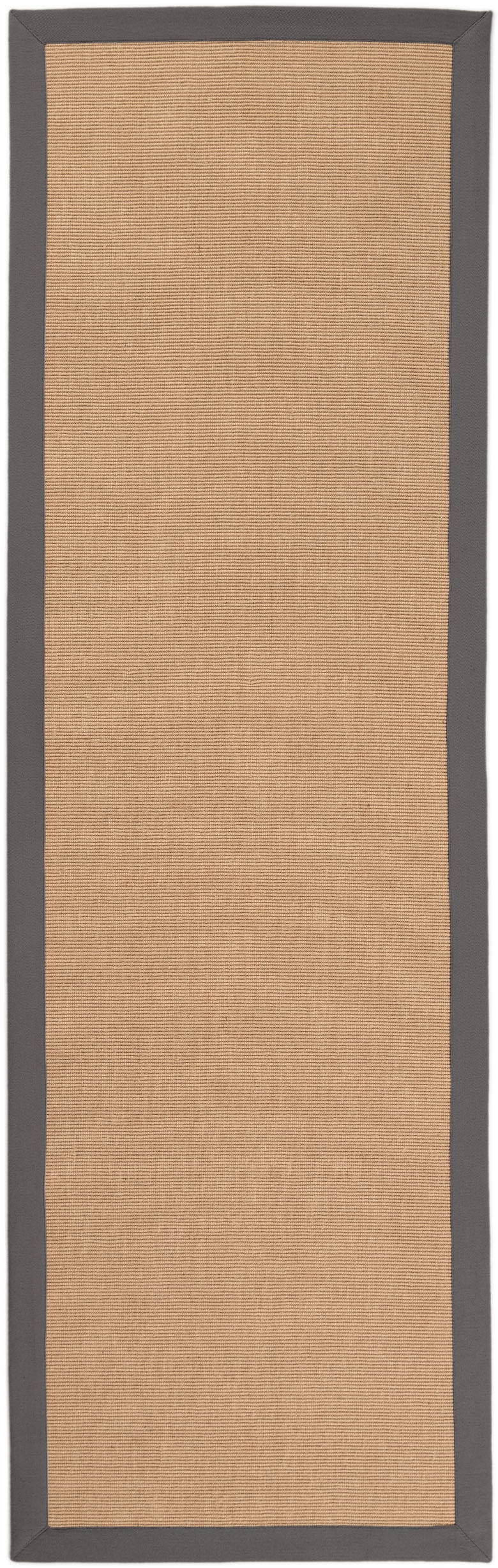 Sisalteppich CARPETFINE "Sisal , auch als Läufer erhältlich", grau, B:70cm H:5mm L:200cm, Sisal, Teppiche, Sisalteppich, mit farbiger Bordüre, Anti Rutsch Rückseite, viele Größen, Wohnzimmer