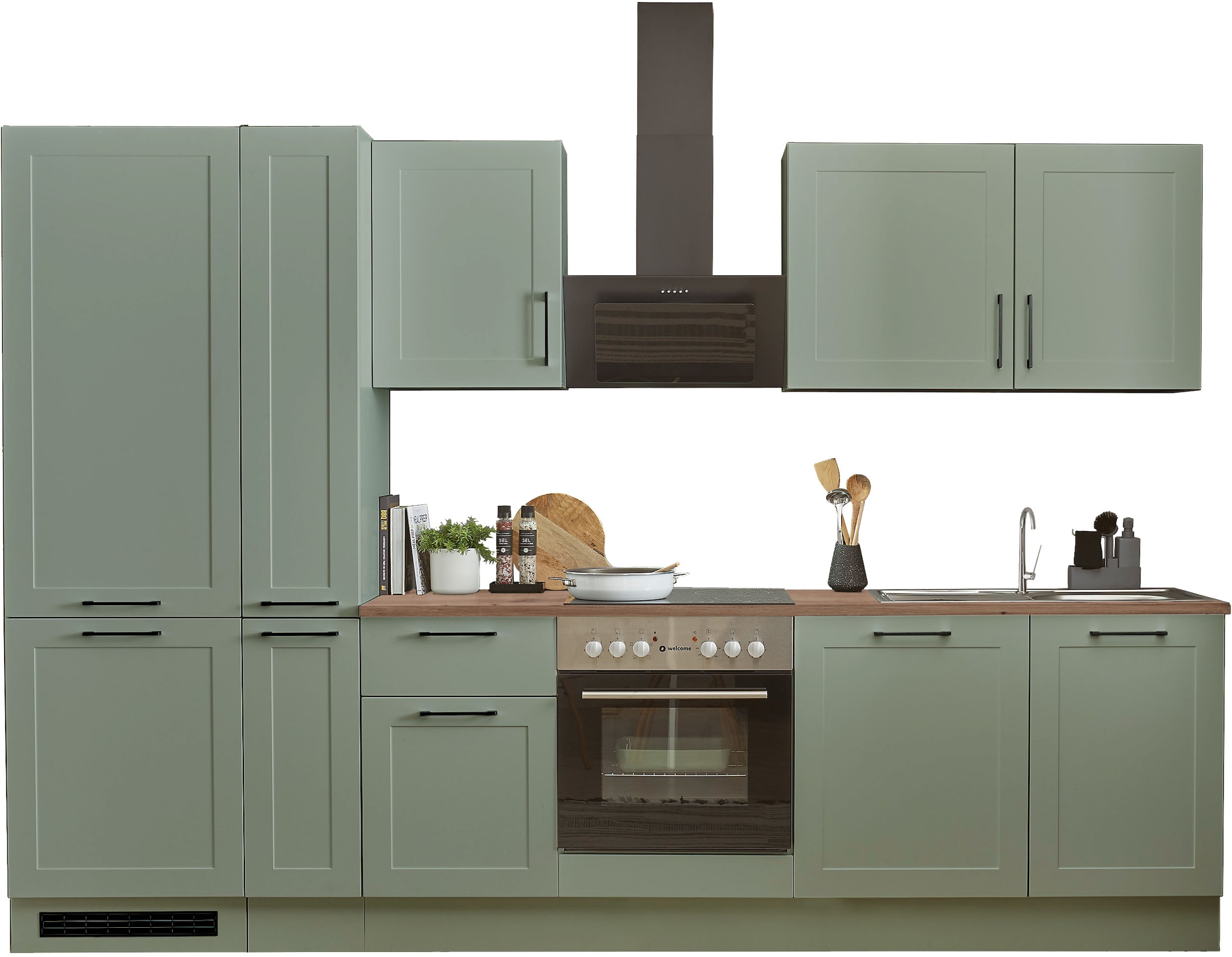 BASIC by Balculina Küchenzeile »Marsi«, Breite 310 cm, wahlweise mit E-Geräten, mit Soft-Close-Funktion