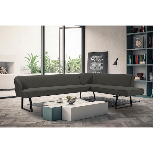 exxpo - sofa fashion Eckbank »Americano«, mit Keder und Metallfüßen, Bezug  in verschiedenen Qualitäten bestellen | BAUR