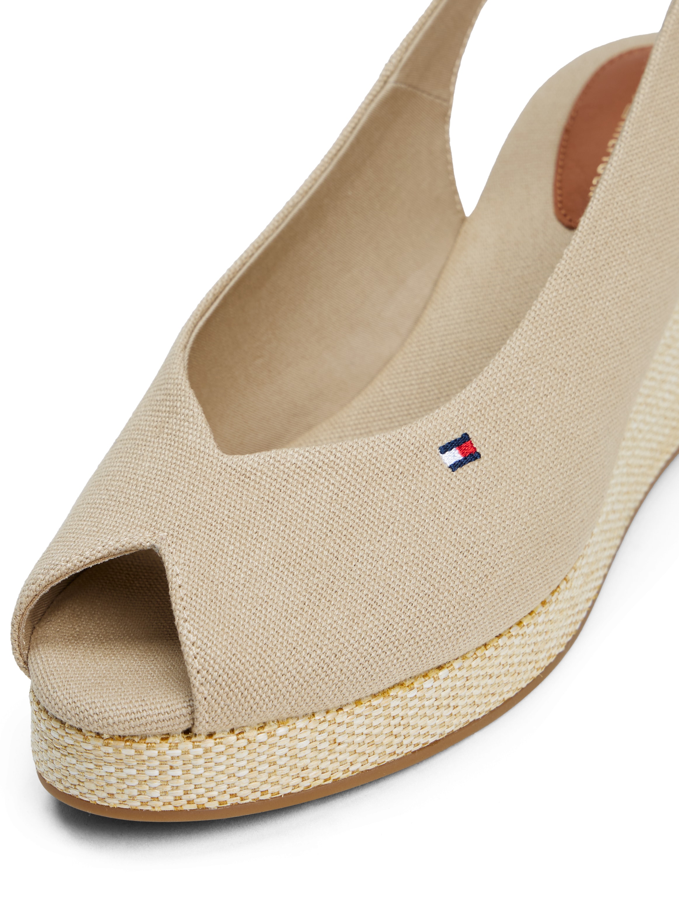 Tommy Hilfiger Keilsandalette »FLAG MID WEDGE ESPAD SLINGBACK«, Plateau, Sommerschuh, Riemchensandale mit verstellbarer Schnalle