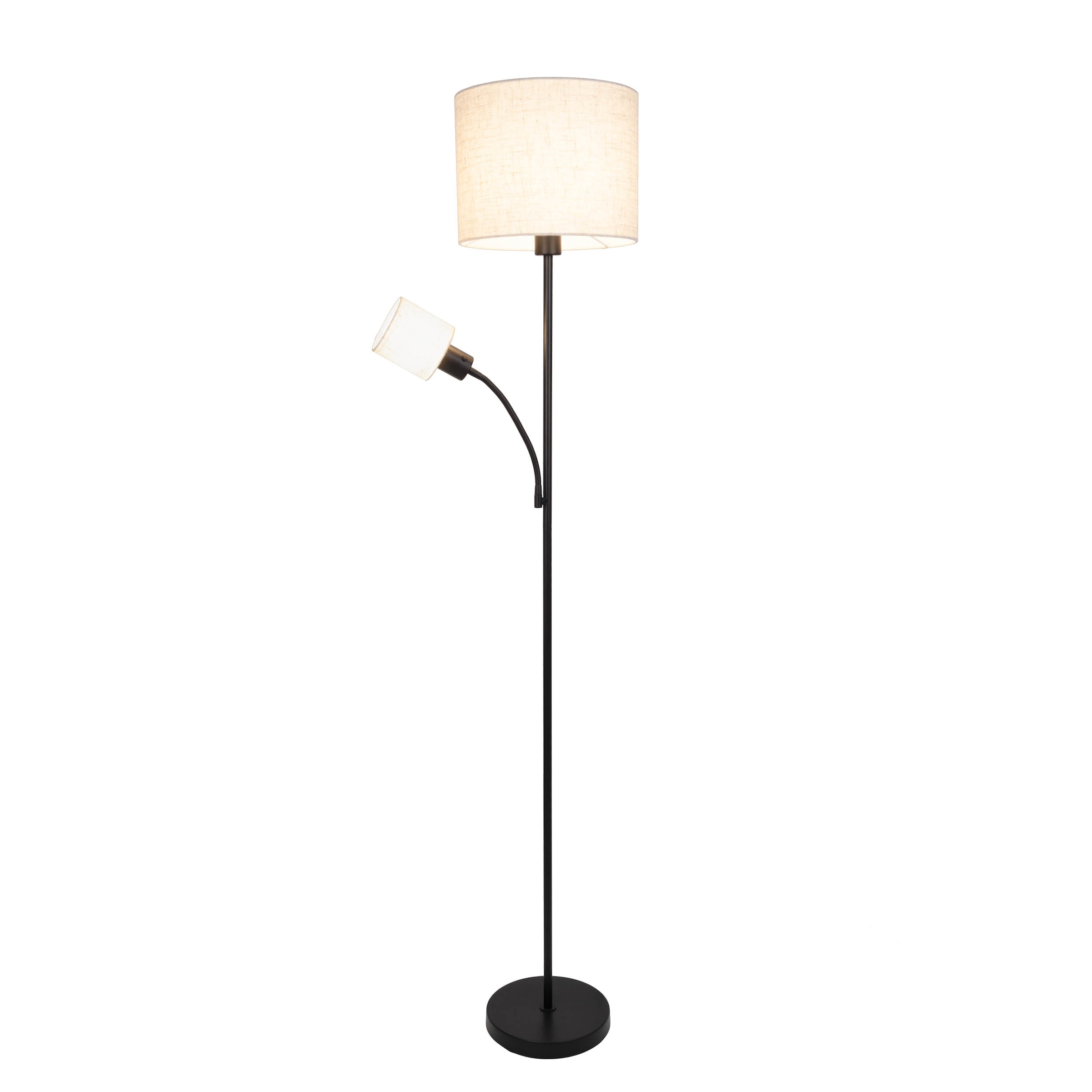 näve Stehlampe »Filomena« E14 | E27 1 Stk. Schirm braun, inkl. Lesearm, inkl. Druckschalter, H: 165cm