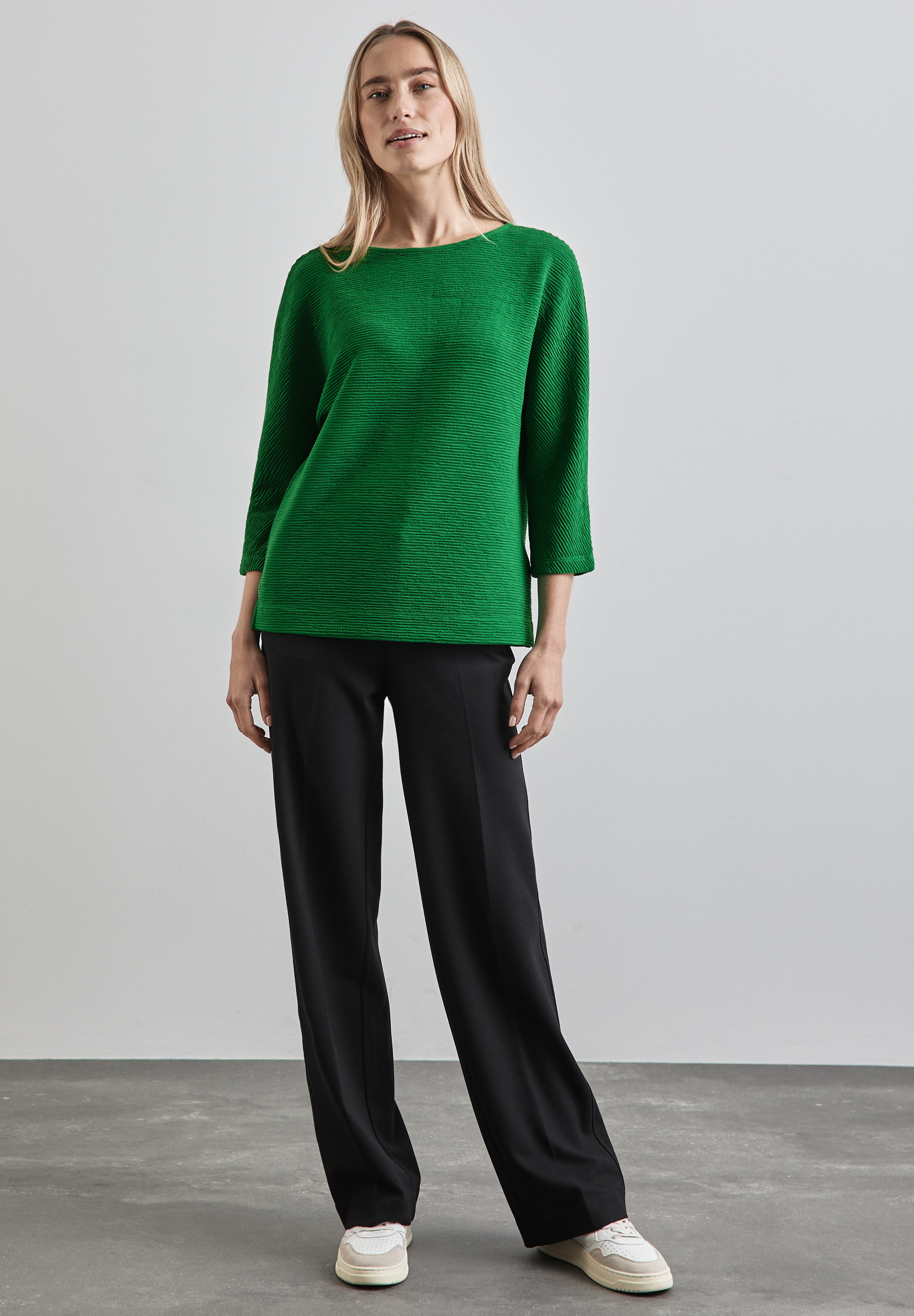 STREET ONE 3/4-Arm-Shirt, mit U-Boot-Ausschnitt