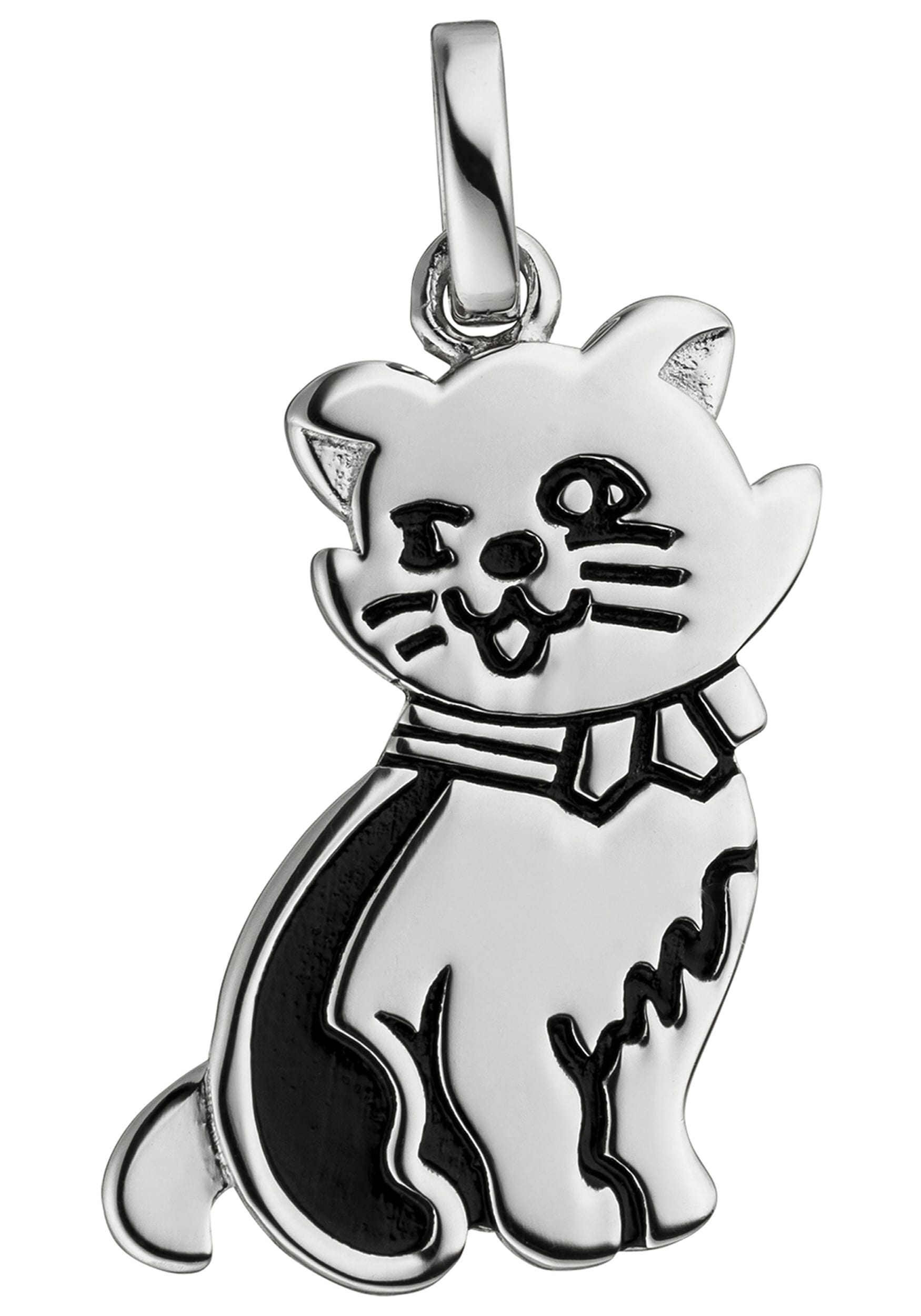 Lackeinlagen Silber »Anhänger schwarzen 925 BAUR JOBO Katze«, mit Kettenanhänger bestellen | online