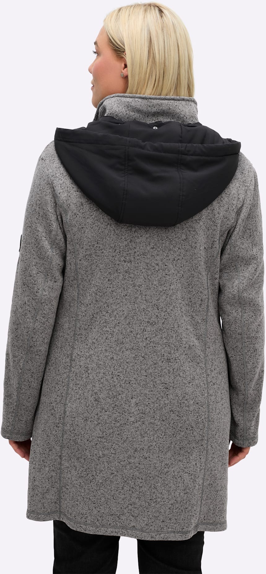 Sheego Strickfleecejacke, mit Kapuze günstig online kaufen