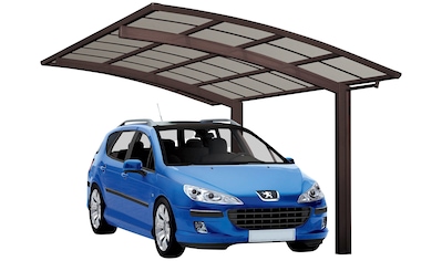 Einzelcarport »Portoforte Typ 60 Standard-mattbraun«, Aluminium, 254 cm, braun