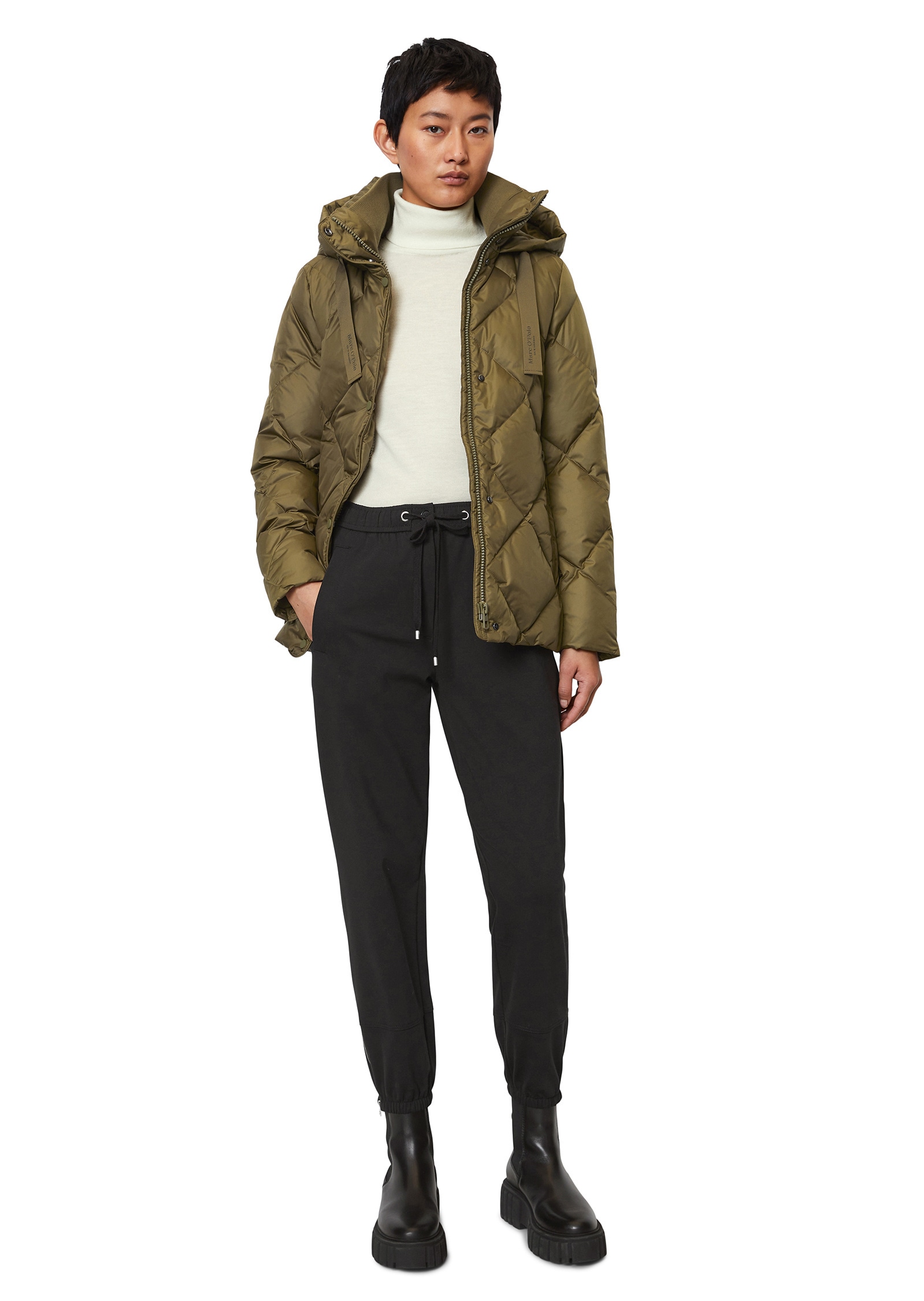 Marc O'Polo Outdoorjacke »mit kontrastfarbener Kapuze«